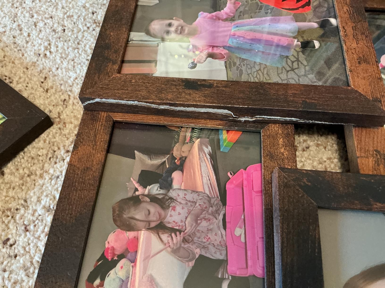 SONGMICS Collage Picture Frames, Set of 10, Glass | Photo Frame, Wall Gallery Decor, Table Display, Two 8 x 10, Four 5 x 7, Four 4 x 6, Rustic Brown, KAVI Collection URPF010X01 customer photo 2