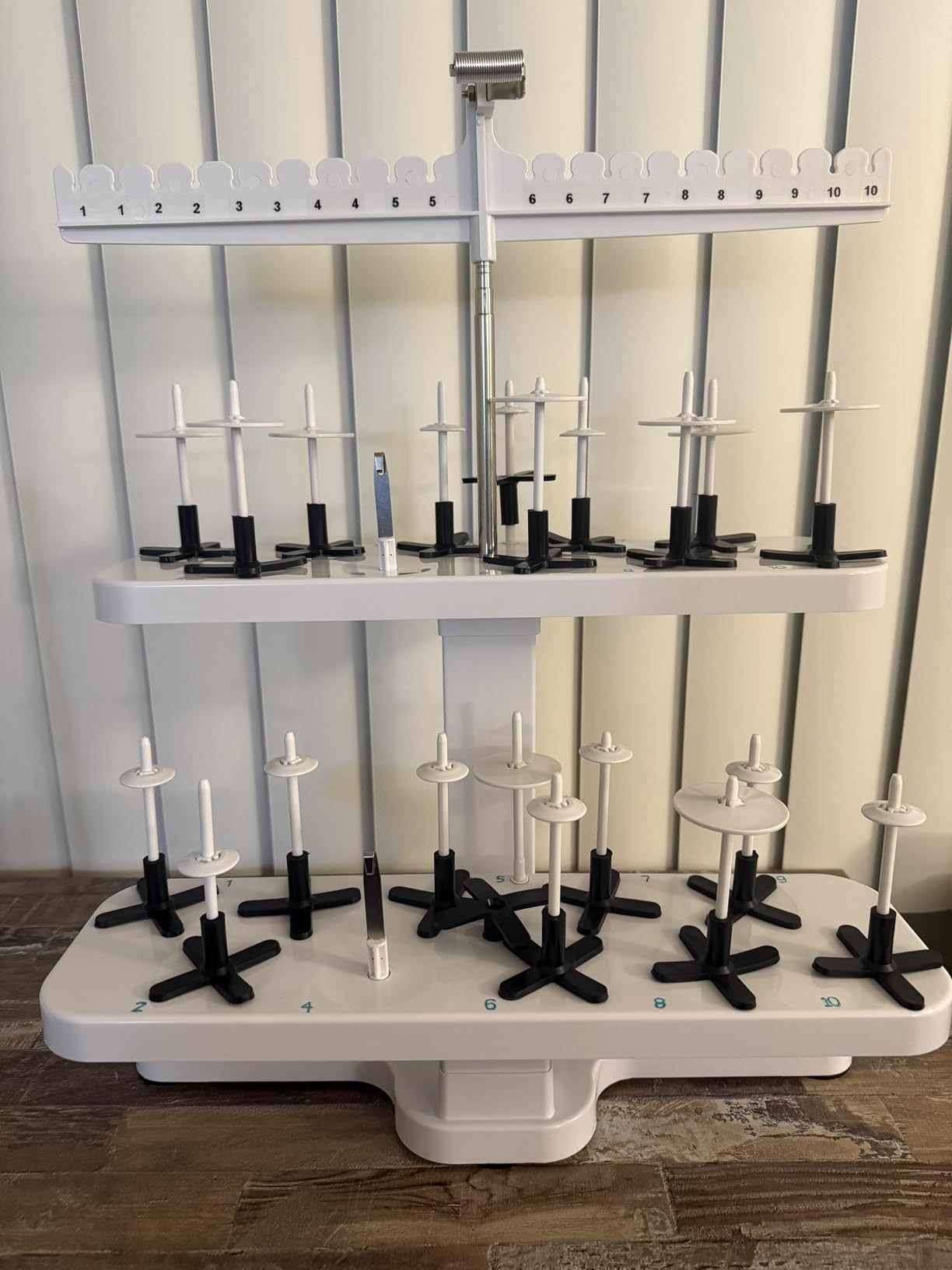 Sew Tech 20 Spool Thread Stand for Embroidery Machine Sewing Quilting Serger Machine, Height Adjustable Cone Thread Holder for Smoother Feed, Large Spool Holder for Brother Singer Babylock Bernina etc customer photo 1
