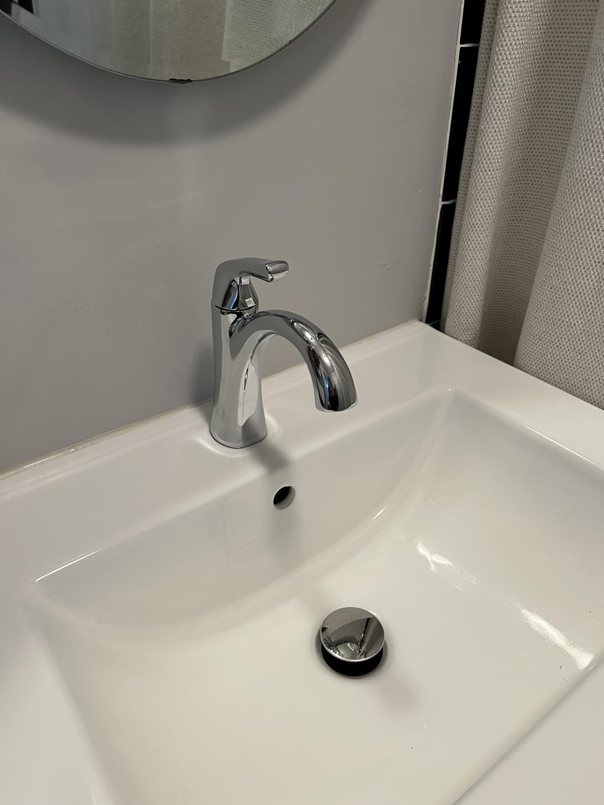 Delta Arvo Brushed Nickel Bathroom Faucet 1 Hole, Single Hole Bathroom Sink Faucet for Vanity, Push-Pop Drain Assembly, Spotshield Stainless 15840LF-SP customer photo 2