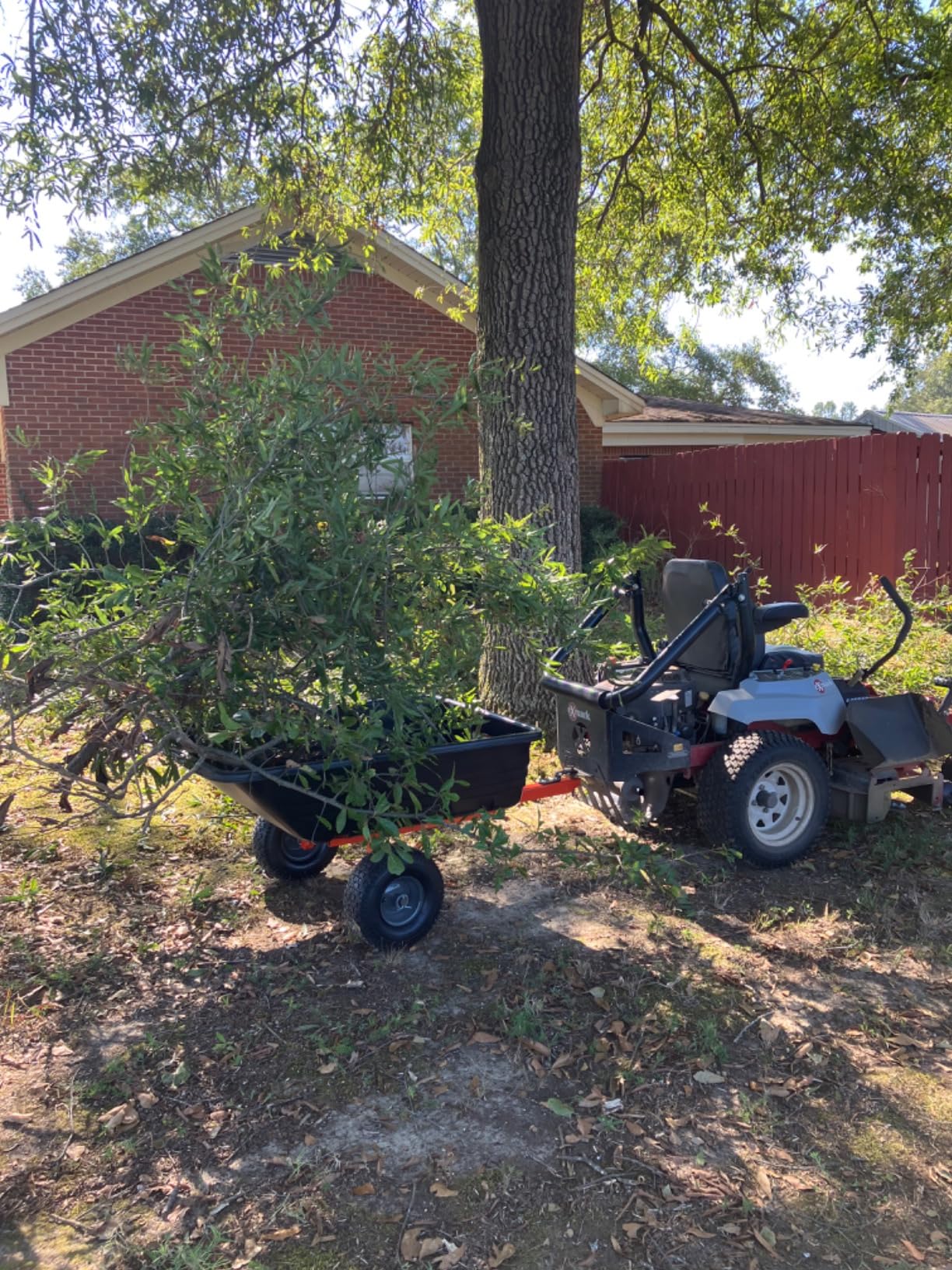 Agri-Fab Tow Behind Poly Dump Swivel Cart for Lawn Tractors and Mowers, 700 lb Capacity, 12 Cu Ft Utility Trailer customer photo 1
