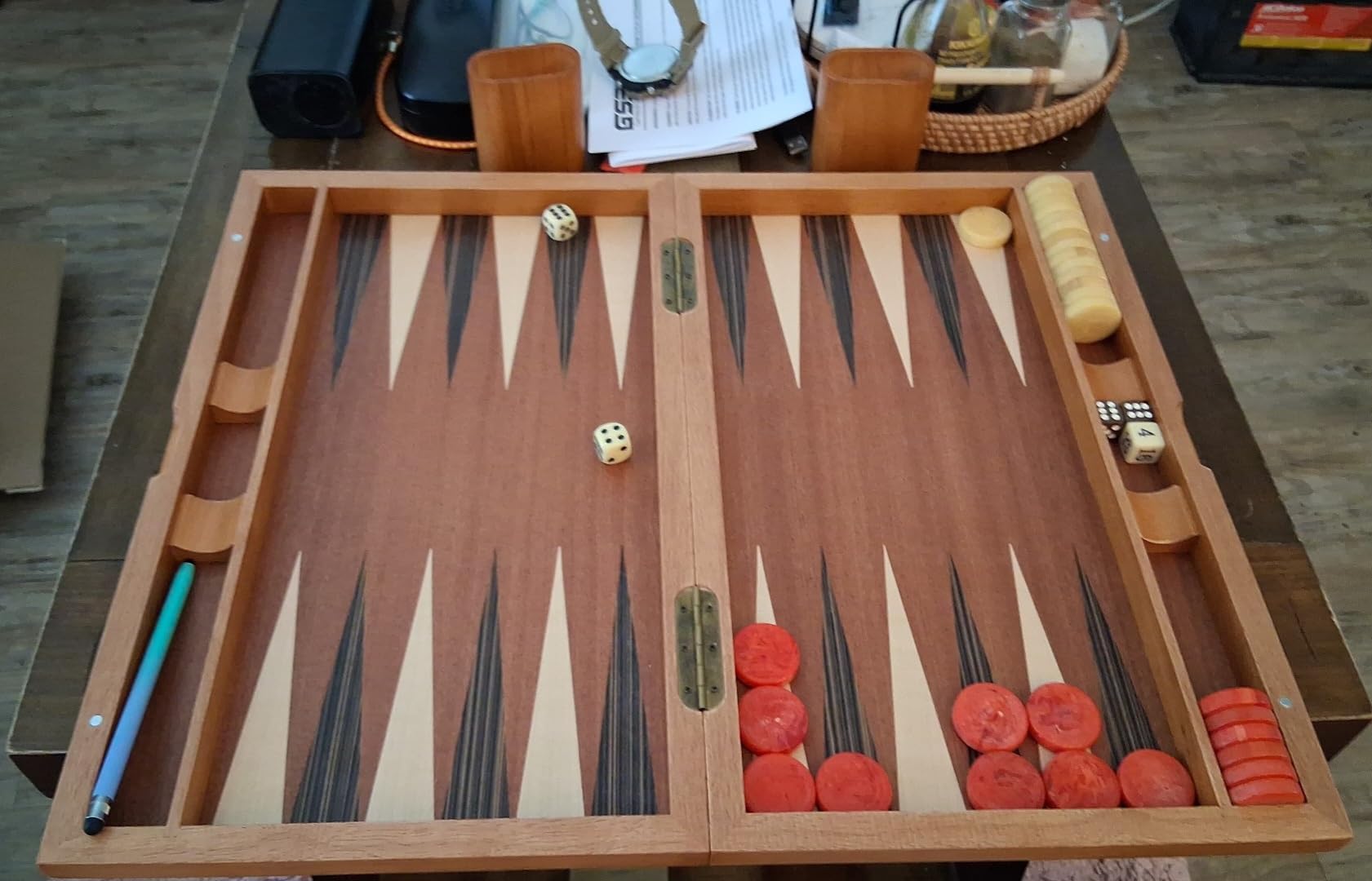 GSE Premium Wooden Inlay Backgammon Board Set (Star-21 Inch) | Folding Backgammon Board, Wooden Backgammon Case, Classic Traditional Strategy Games, For Kids & Adults customer photo 2