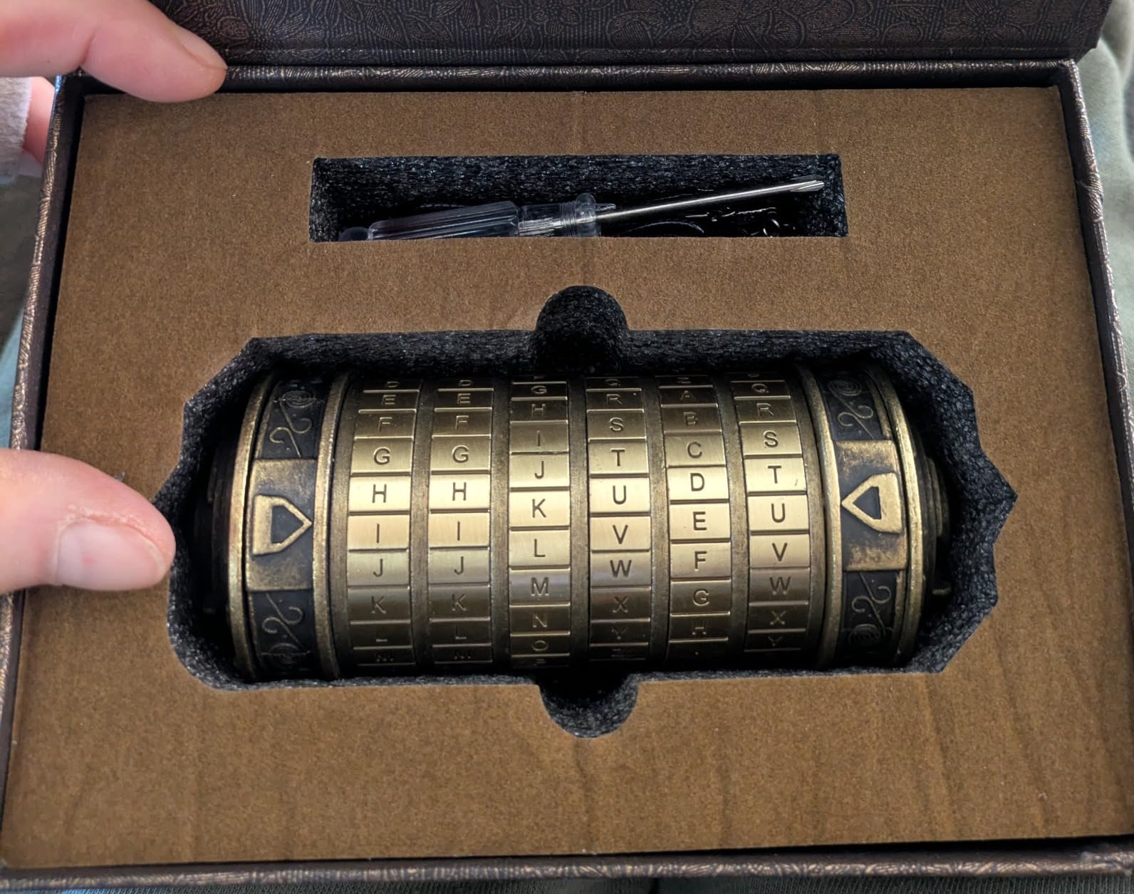 Cryptex Da Vinci Code Mini Cryptex Lock Puzzle Boxes with Hidden Compartments Anniversary Valentine's Day Romantic Birthday Gifts for Her Gifts for Girlfriend Box for Men customer photo 2