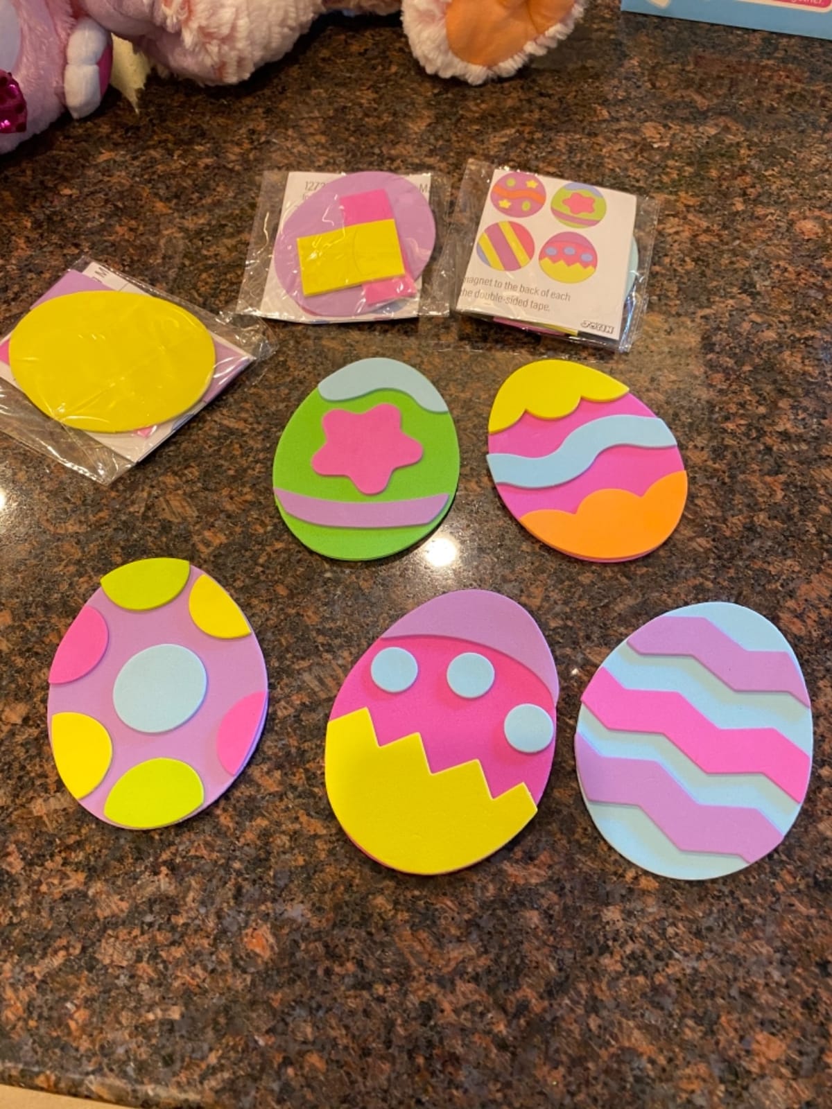 JOYIN 24 Pcs Foam Easter Animals and Egg Magnet Craft Kit, DIY Foam Magnet Craft Kits for Kids Party Favors Arts and Crafts Fun Home Activities, Easter Egg Hunt customer photo 2