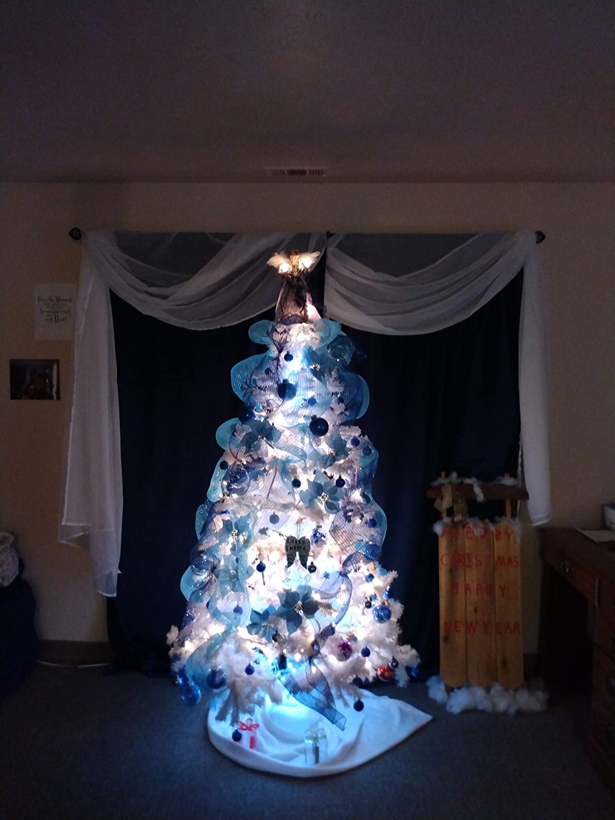 12-Inch UL 10-Light Delft Blue with Gold Angel Tree Topper customer photo 1