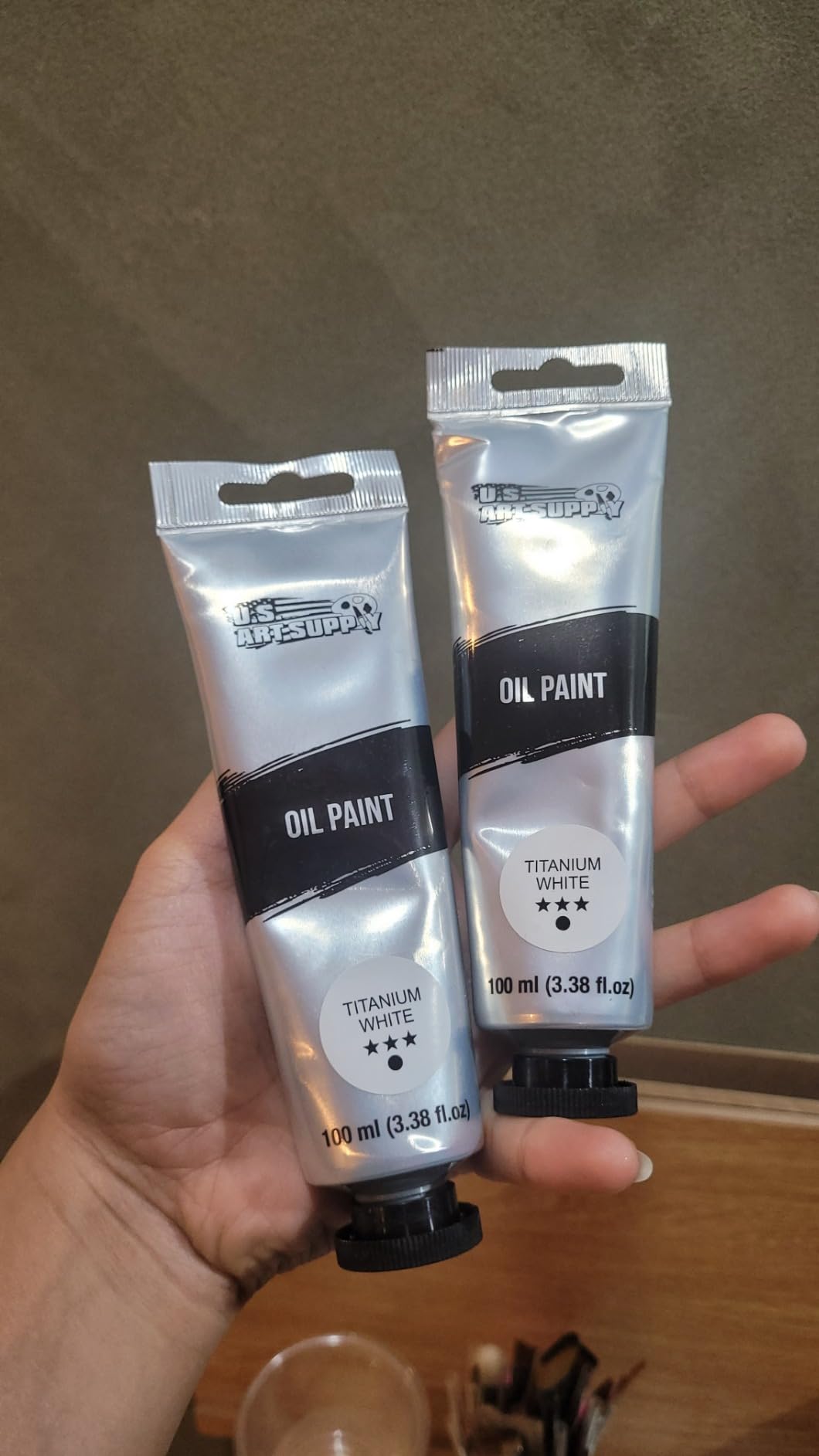 U.S. Art Supply Titanium White Oil Paint - 2 Extra-Large 100ml Tubes customer photo 1