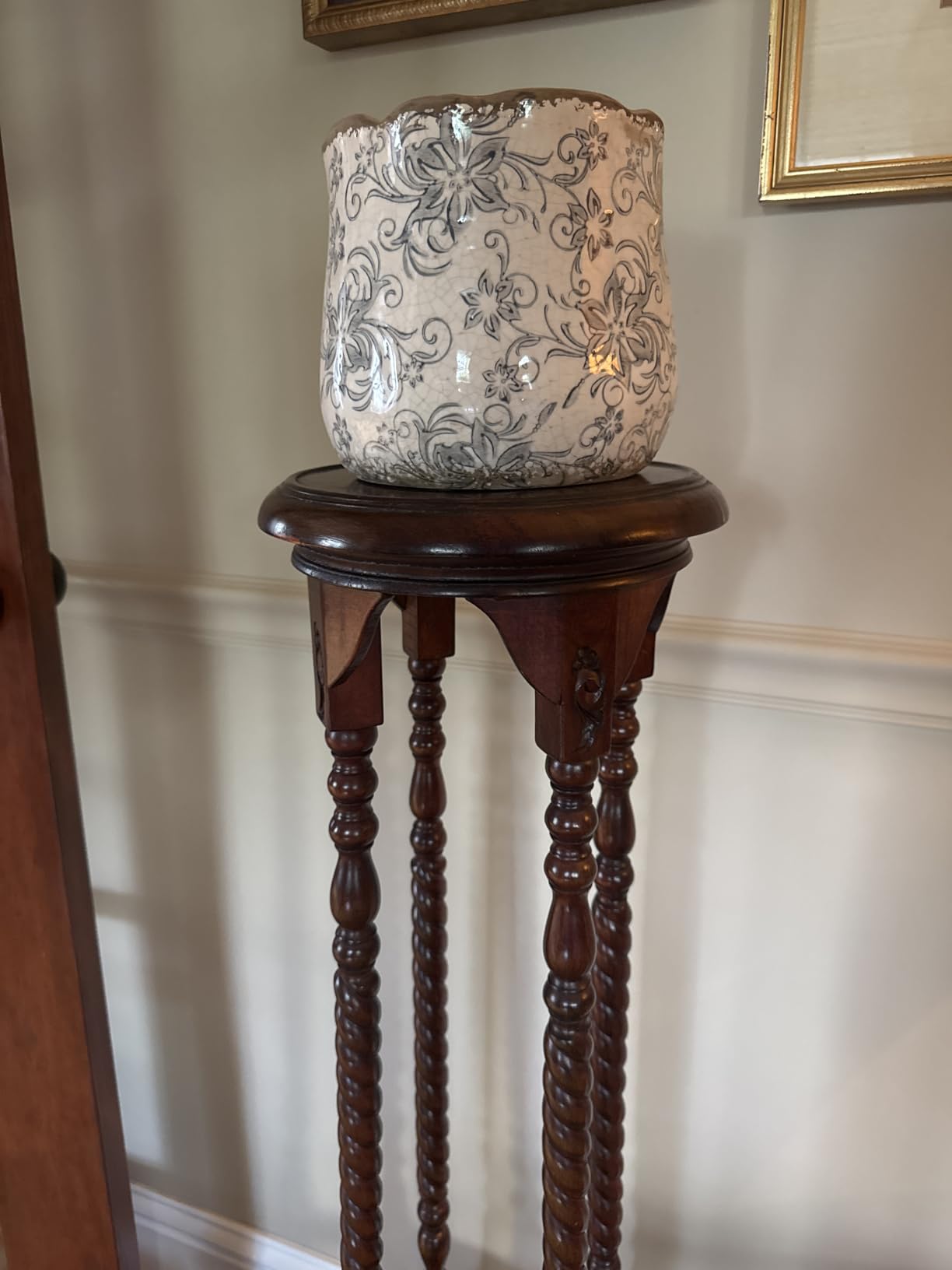 Nearly Natural 7 in Tuscan Ceramic Gray Scroll Decorative Planter | Artisanal Style, Quality Ceramic, Indoor Home, Shelf, and Table Decor customer photo 2