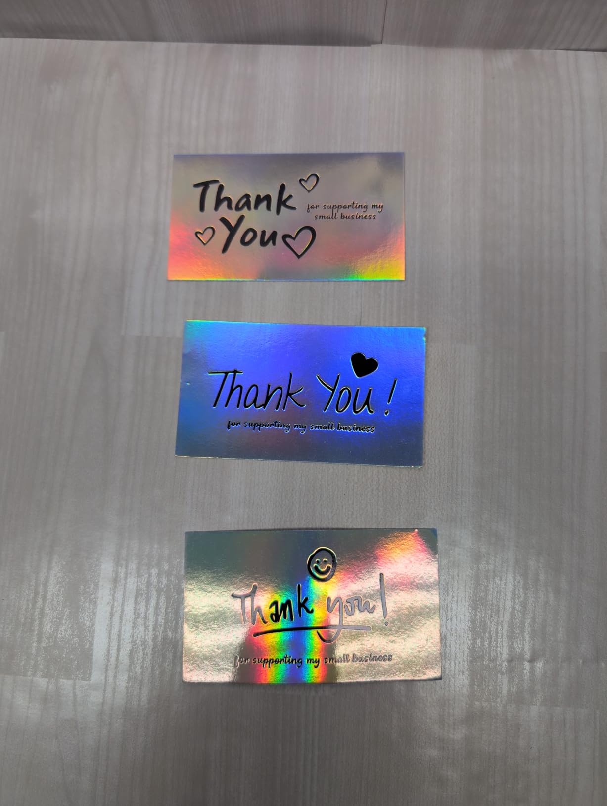 120Pcs Thank You Cards Small Business, Mini 6 Styles Thank You for Supporting Cards Notes Shopping Holographic Thanks Greeting Cards for Retail Store Owner Goods Customer 2x3.5 Inch customer photo 2