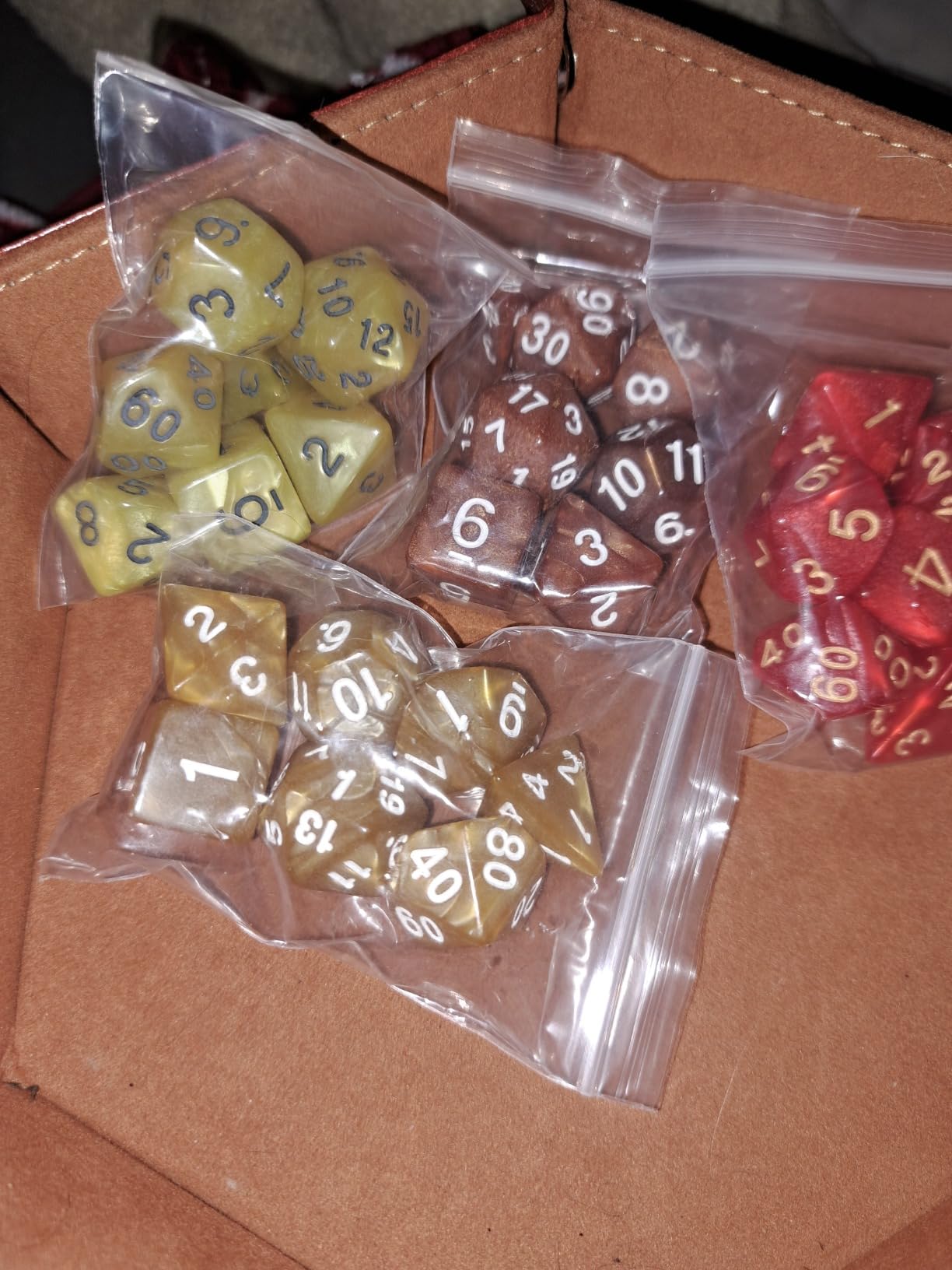 175 Pcs Bulk DND Dice Sets, Polyhedral RPG Dungeons and Dragons Dice, MTG | 25 Set, 25 Colors, D&D Dice, Large Flannel Bag, D4 to D20 customer photo 1
