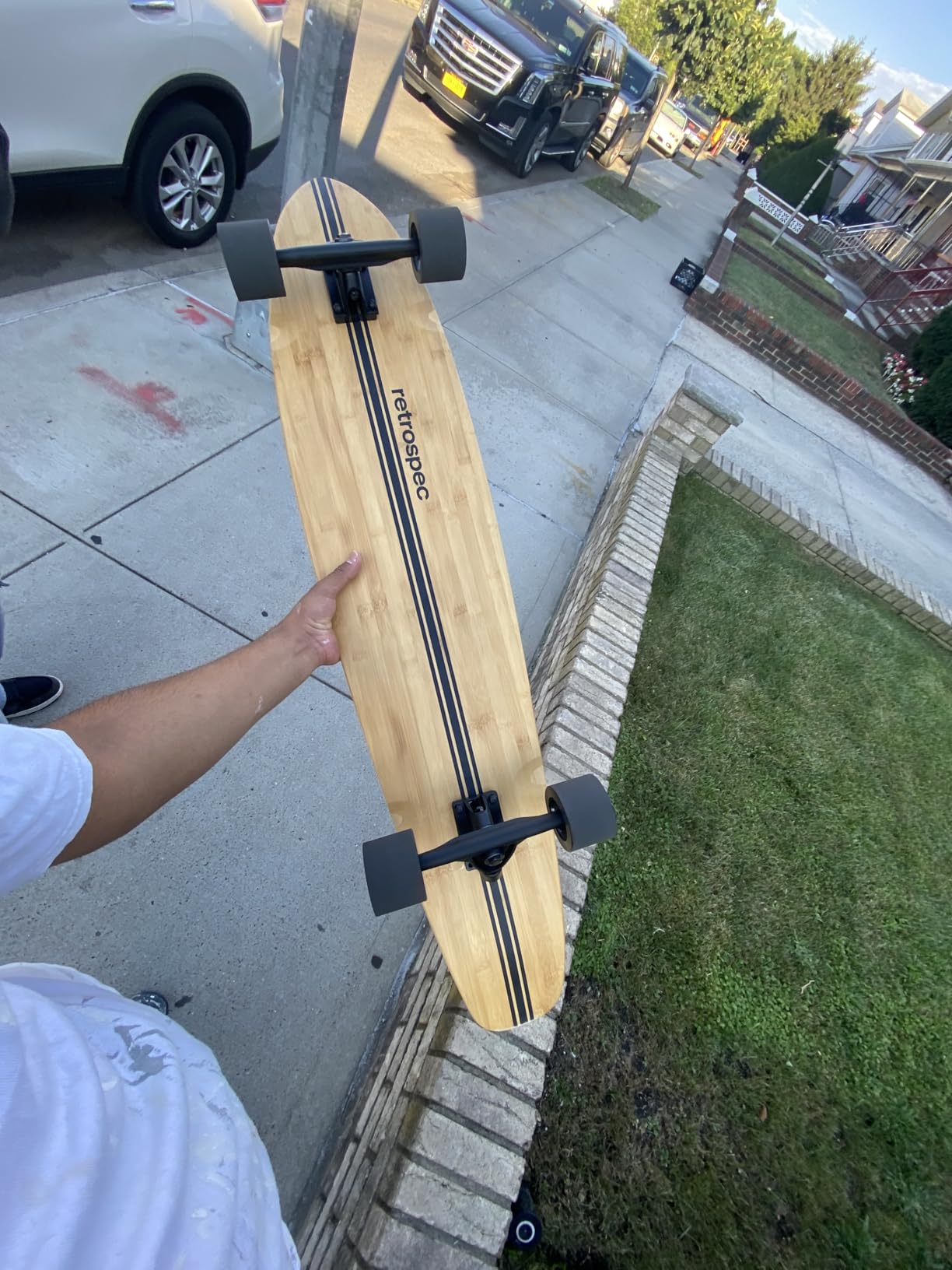 Retrospec Zed Pintail & Cruiser Longboard Adult Skateboard - 44in Bamboo & Canadian Maple Deck with ABEC-7 Bearings, 70mm PU Wheels for Commuting & Carving customer photo 2