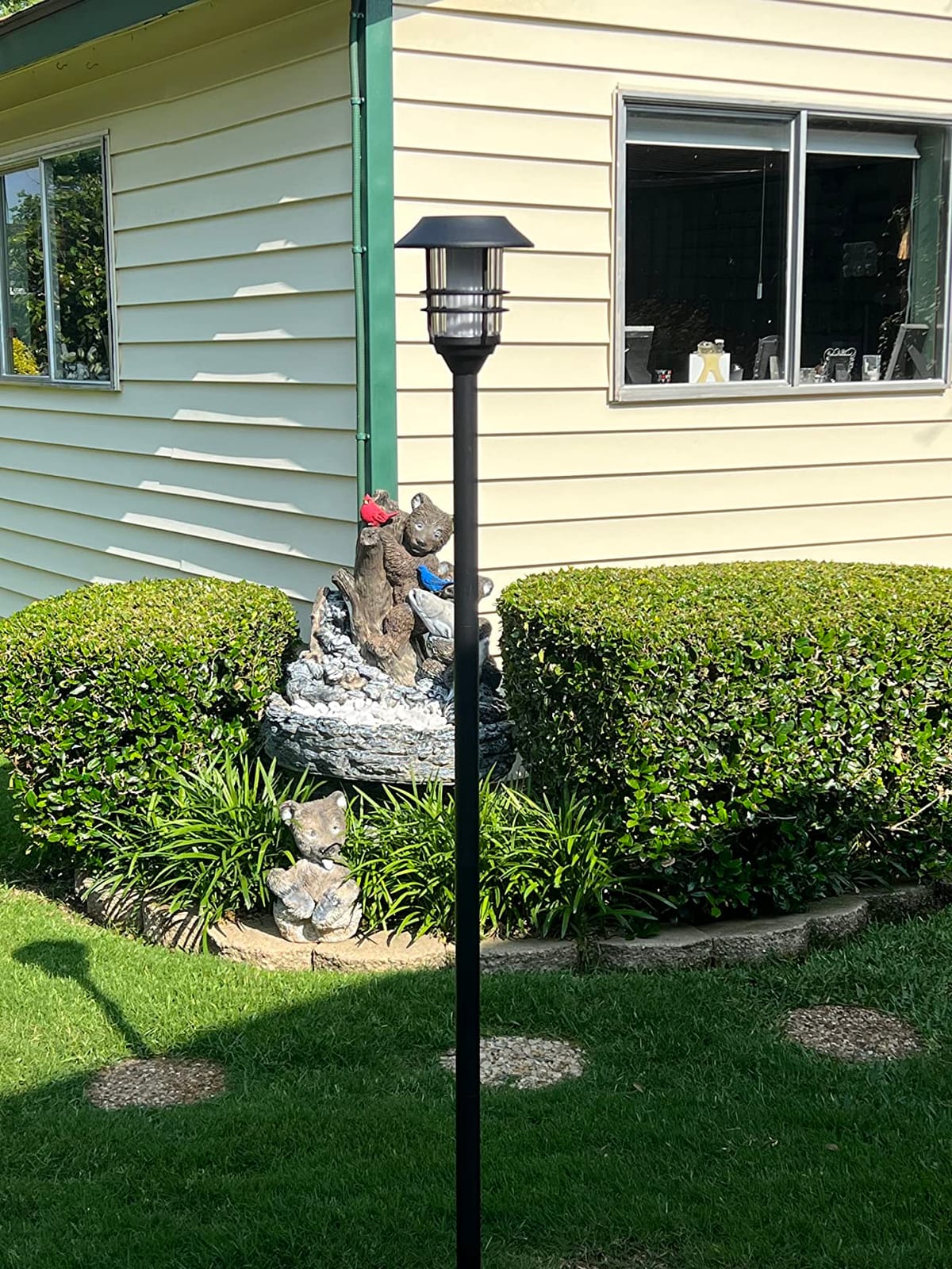 ZOOHAR Solar Outdoor Lights, Extra-Tall Solar Torches with Flickering Flame 2-Pack Waterproof Garden Lights, Stainless Steel Pathway Lighting Garden Decor, Yard Decorations Outdoor Auto On/Off customer photo 1