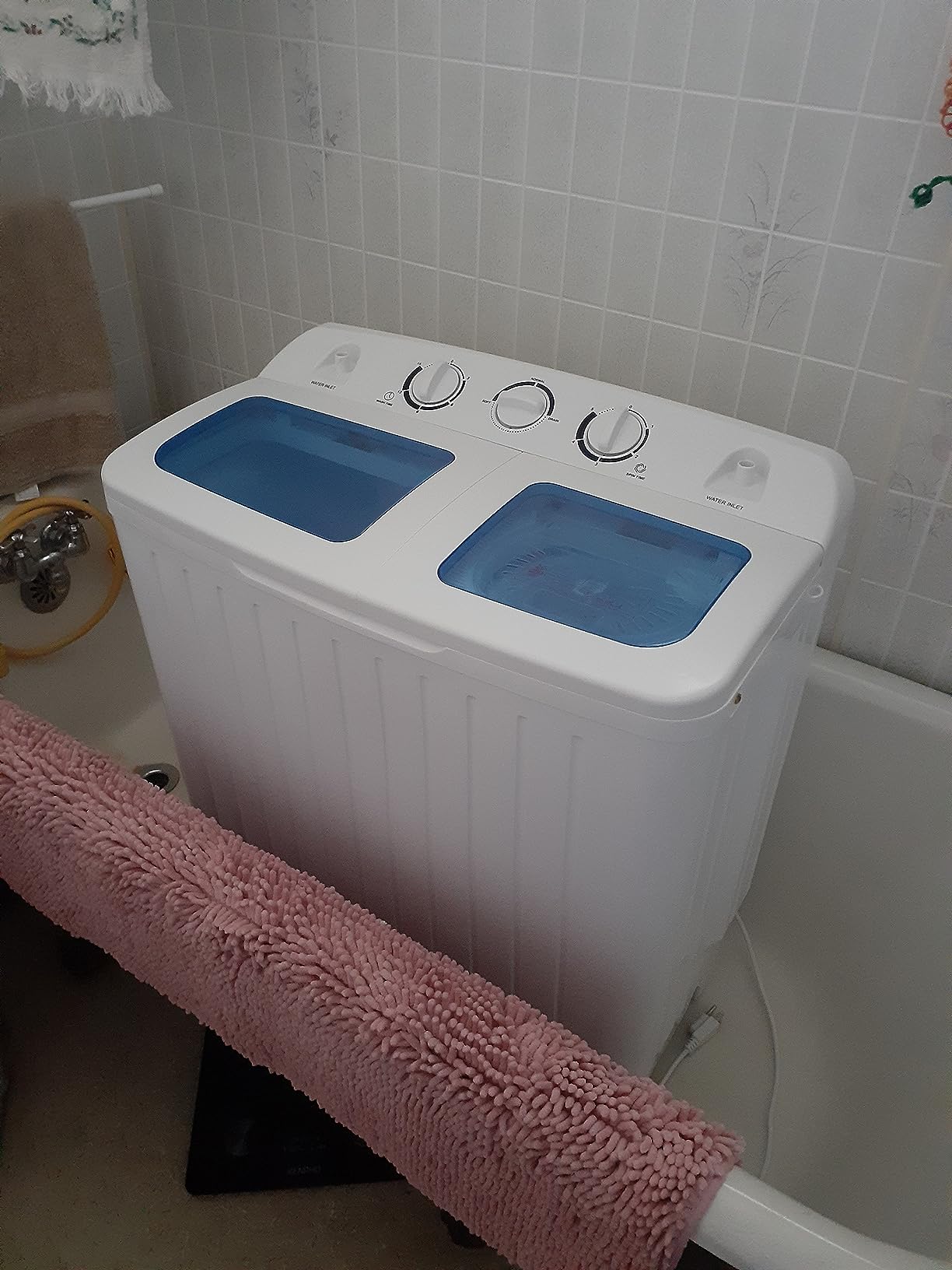 COSTWAY Portable Washing Machine, 12Lbs Washer and 8Lbs Spinner, Blue+White customer photo 2