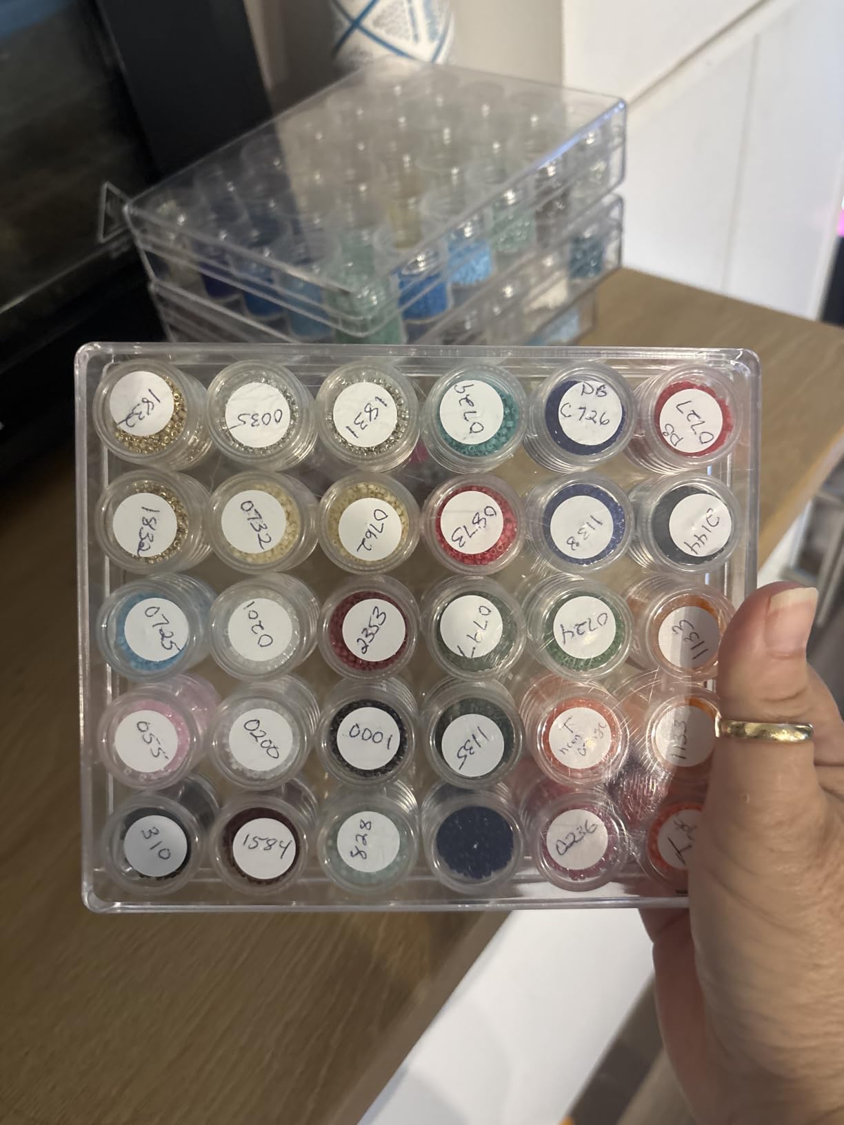 Embroidery Diamond Storage Box, 30PCS Big Clear Plastic Bead Containers with Silicone Funnel customer photo 1