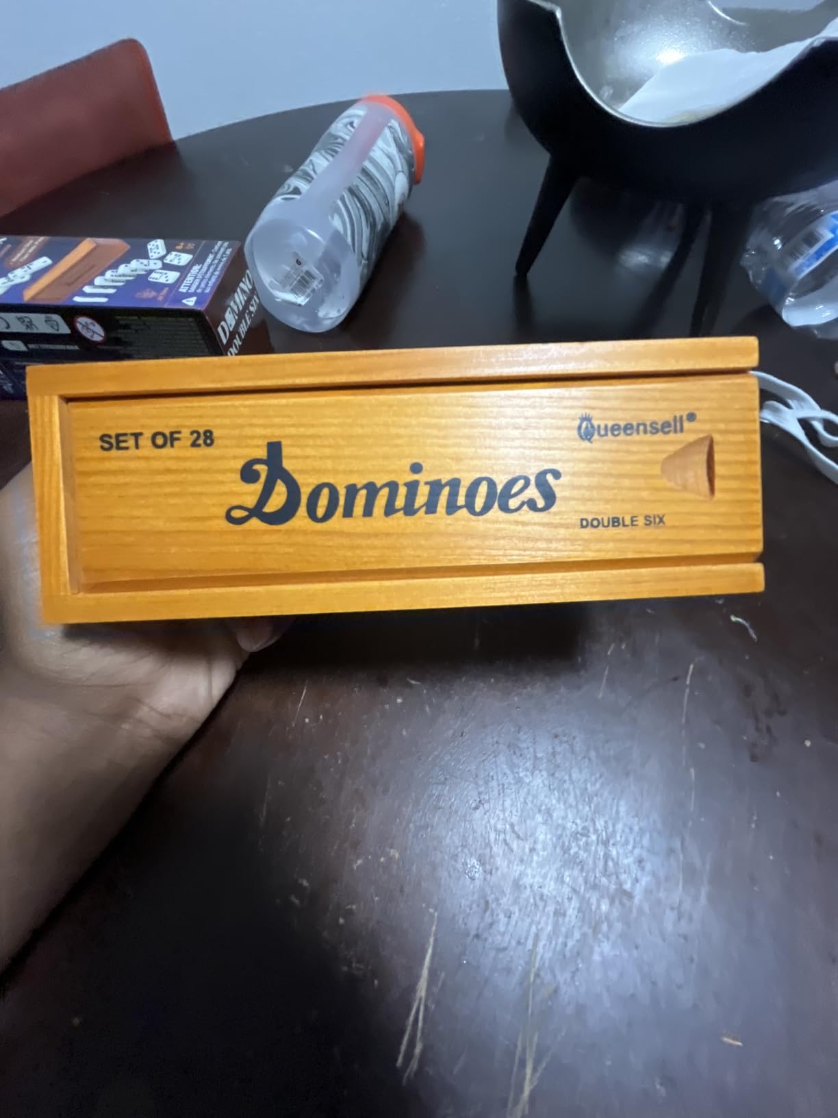 Queensell Dominos Set for Adults, Double 6 Dominoes Set with 28 Tiles in Wooden Case, Classic Dominoes, Family Board Game for Kids & Adults, Travel Game for Family Game Night customer photo 1