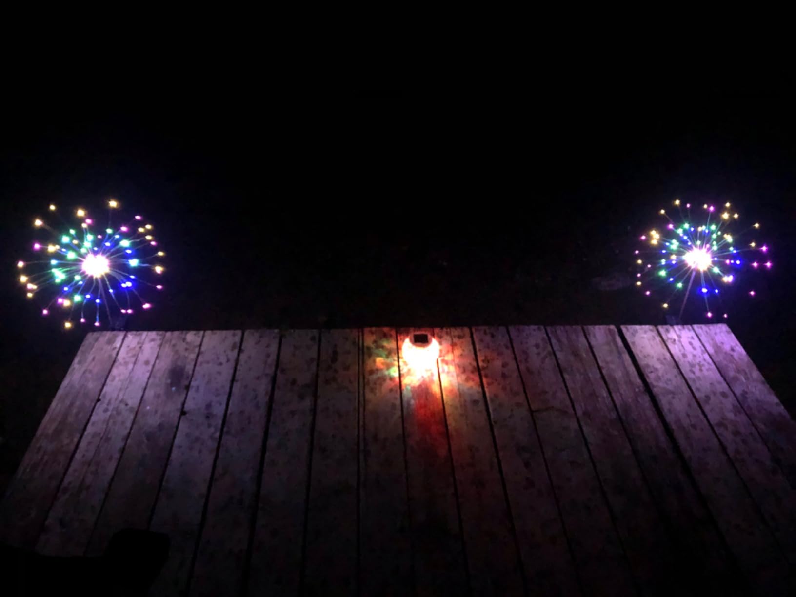 Solar Garden Lights for Outdoor Decor, Waterproof 2 Pack Solar Powered Firework Stake 120 LED Sparklers String Lights for Yard Pathway 4th of July Decorations(Colorful) customer photo 1