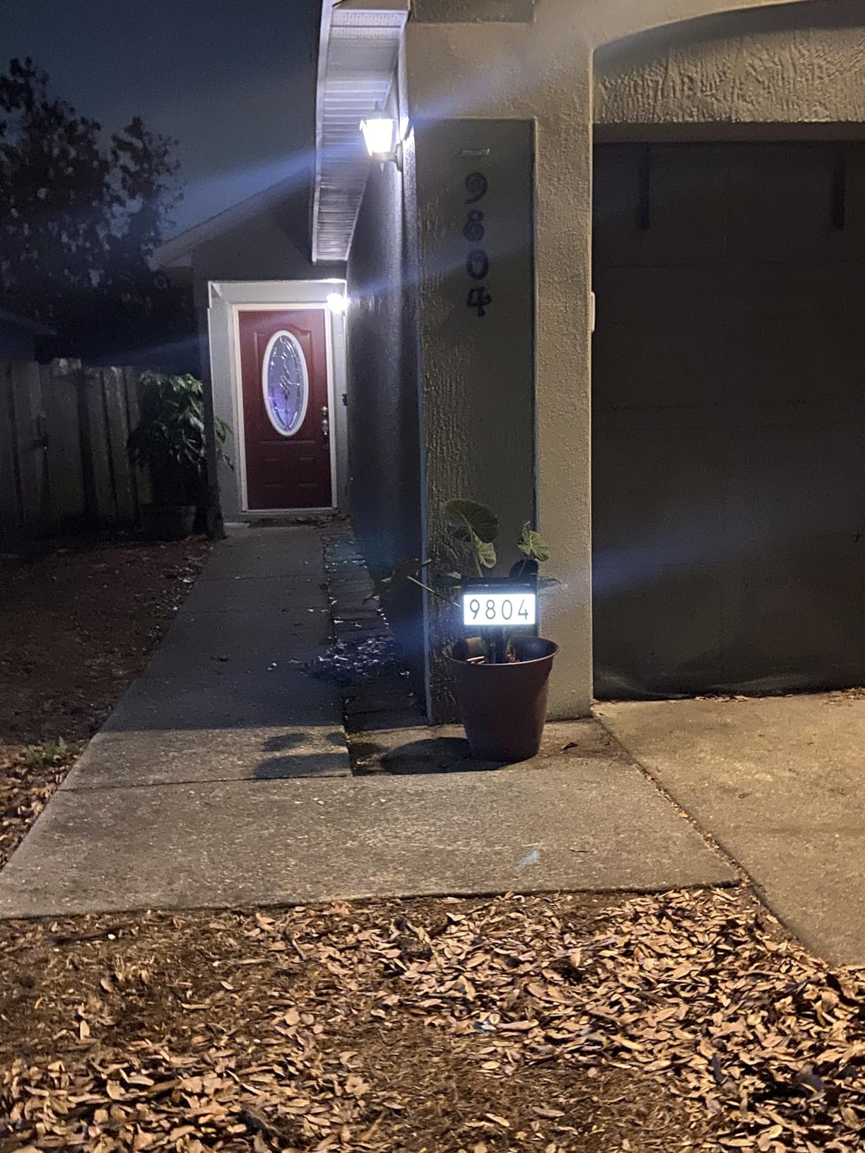 MAXvolador Solar Address Sign Lighted House Numbers for Yard, 3-light Modes | Waterproof, Solar Powered LED Illuminated Address Plaque with Stakes, Outdoor Address Number for Outside Driveway Home customer photo 2
