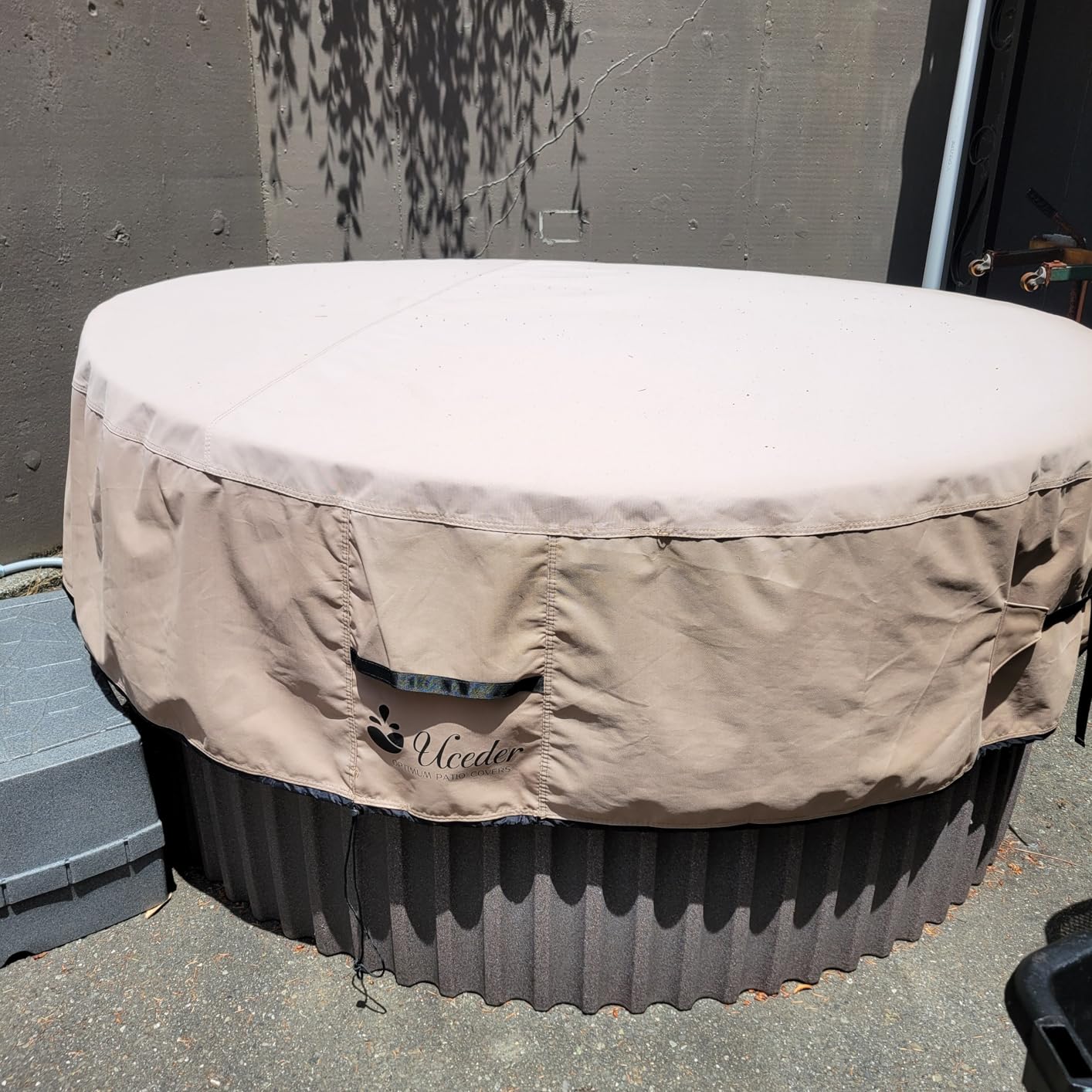 Waterproof Hot Tub Cover -Outdoor Spa Cover Cap(Fit 91''x91 x 20'') customer photo 2
