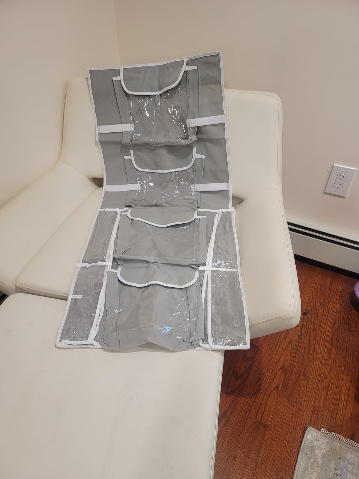 Simple Houseware Double-Sided Hanging Gift Wrap Organizer Storage Pockets, Gray customer photo 1