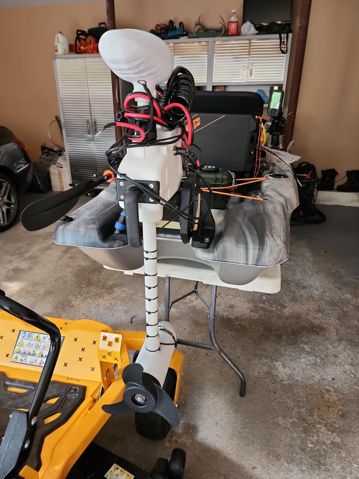 AQUOS Haswing Transom Trolling Motor 12V 55lbs 26in with Wireless Remote | White, Fresh & Saltwater Ready, 164ft Wireless Remote, 16in Max Depth, 0-85 deg Tilt Range, Fits Boats up to 19ft customer photo 1