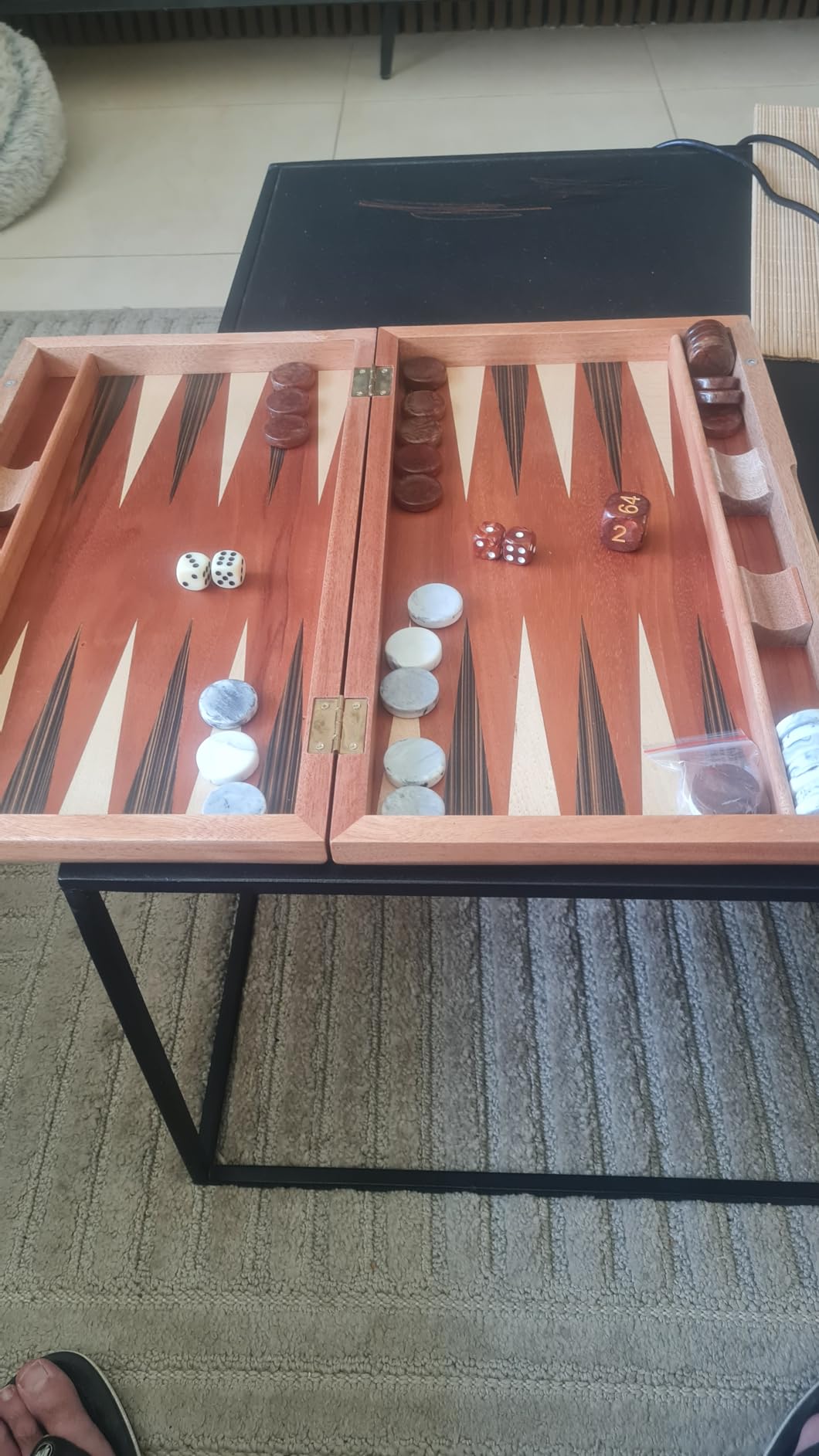 Pointworks 17 Inch Backgammon Sets for Adults. Beautiful Wood Inlaid Backgammon Board Game Set with Unique Checkers & Dice. Large Back Gammon Game Sets Travel Size for 2 Players Nardi or Tavla customer photo 2