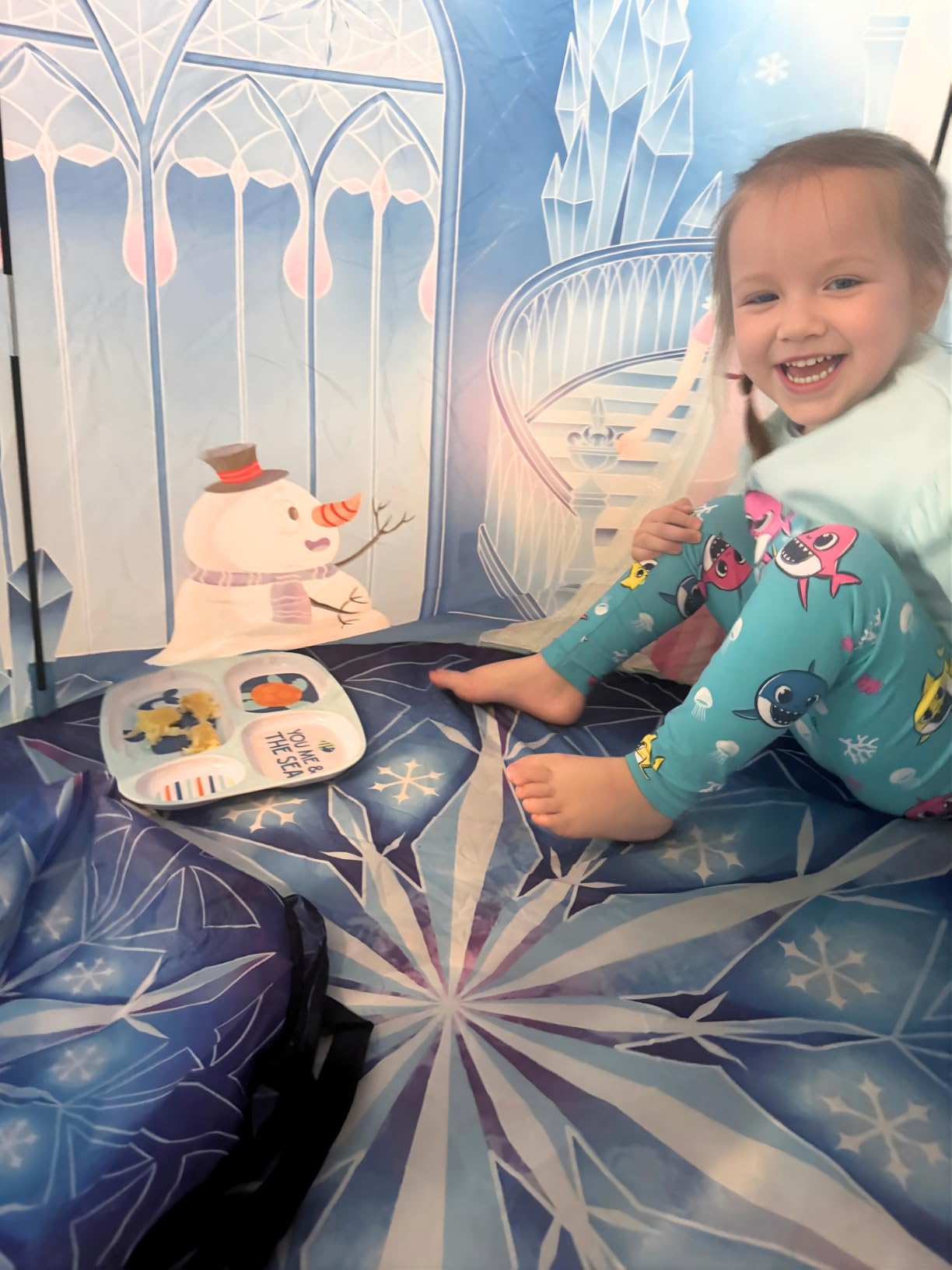 Hamdol Princess Play Tent for Girls, Frozen Toy, Ice Castle Kids Playhouse for Indoor & Outdoor, Imaginative Castle Tent with Carry Bag, Perfect Easter, Birthday & Valentine Gift for Girls Ages 2-8 customer photo 2