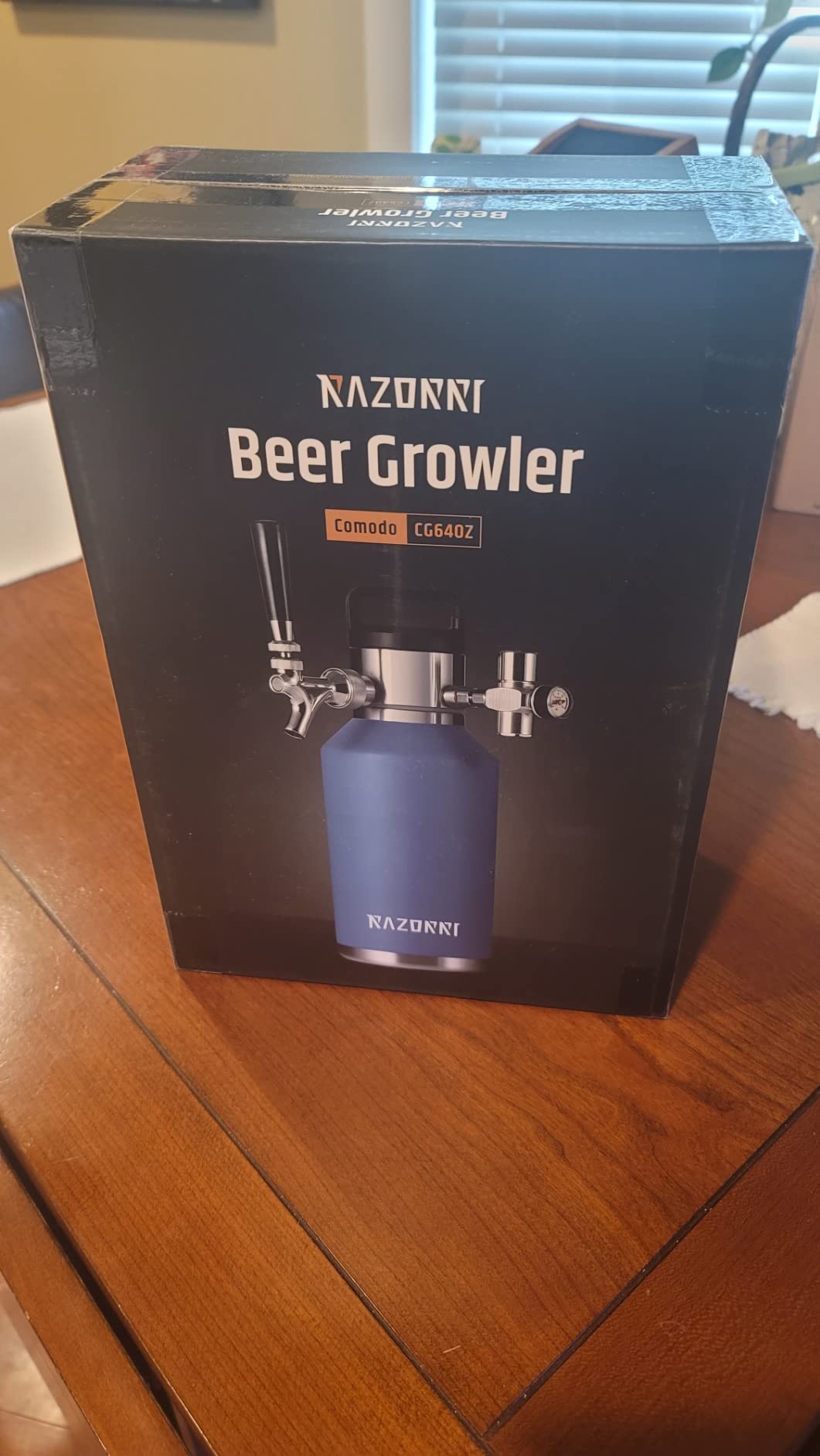 Razorri 128oz Stainless Steel Beer Growler, Double-Wall Vacuum Insulated Carbonated Keg with Professional Bar Tap and Pressurized CO2 Regulator, 1 Gallon, Ocean Blue customer photo 2