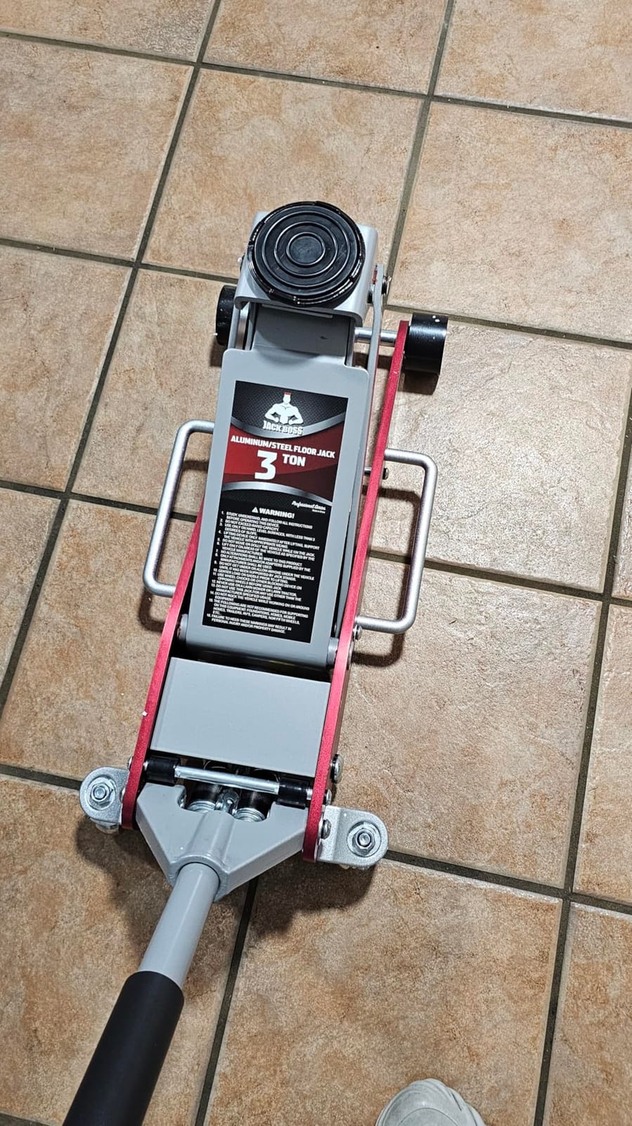 Jack Boss 3 Ton Low Profile, Aluminum and Steel Racing Floor Jack with Dual Pistons Quick Lift Pump for Sport Utility Vehicle, Lifting Range 3-15/16