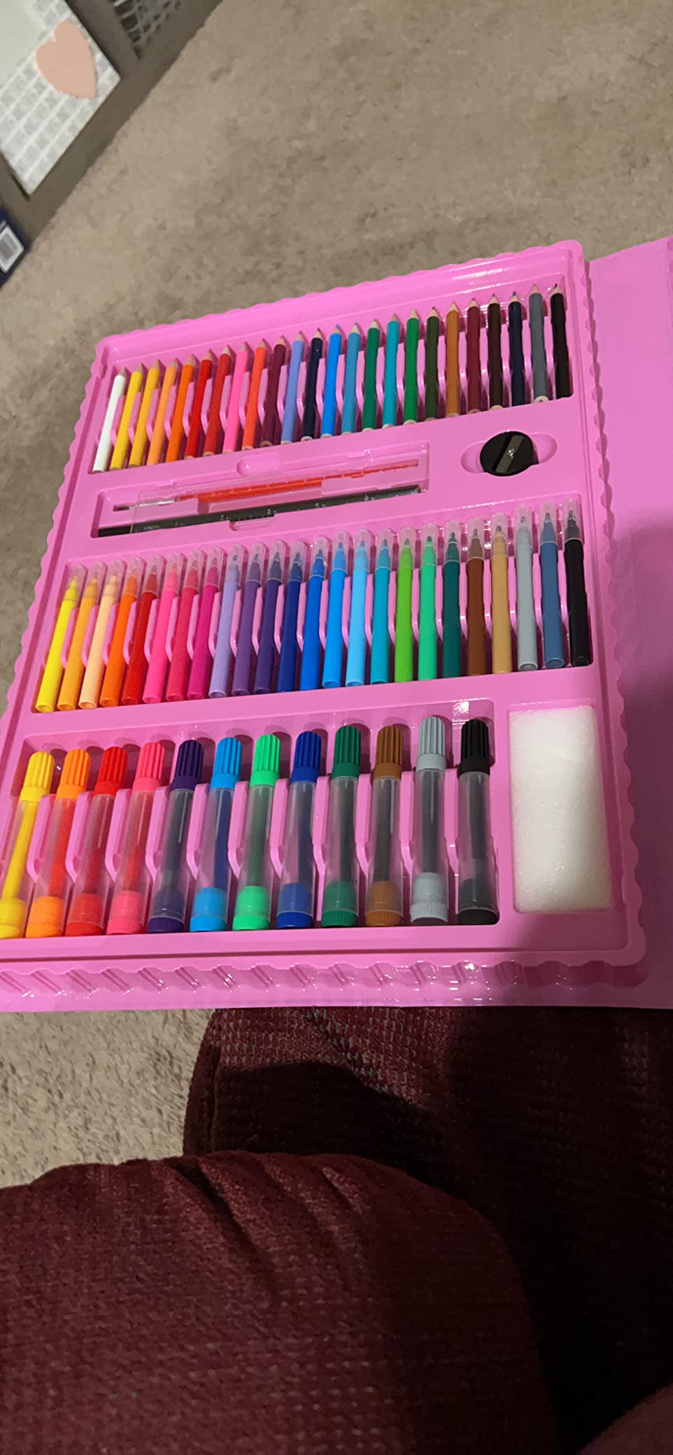 VigorFun Art Supplies 240 PCS, Art Set Crafts Drawing Kits for Kids Teens - with Double Sided Trifold Easel, Sketch Pads, Crayons, Colored Pencils, Gifts for Girls Boys Ages 4-6-8-9-12 customer photo 2