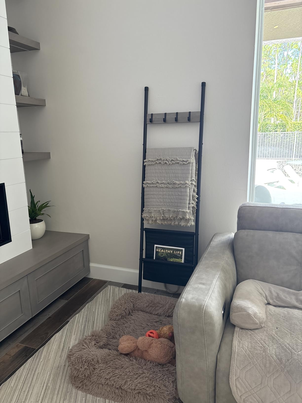 HOOBRO Blanket Ladder, 5 Tier Towel Rack, 17.3