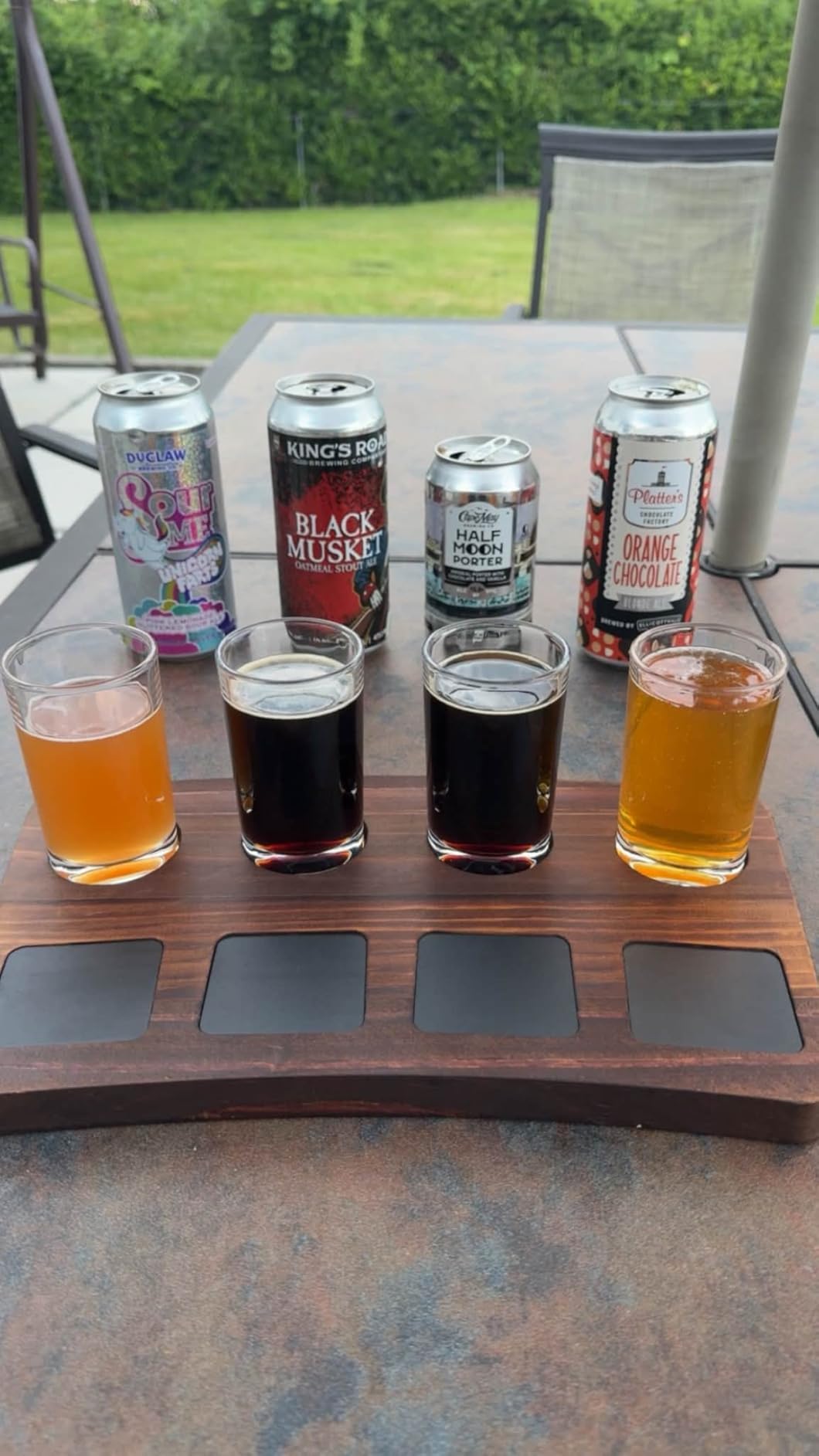 Houseables Beer Flight Boards with Glasses, Drink Flight Boards, Beer Tasting Glasses, Set of 2 Trays, 8 Cups customer photo 2