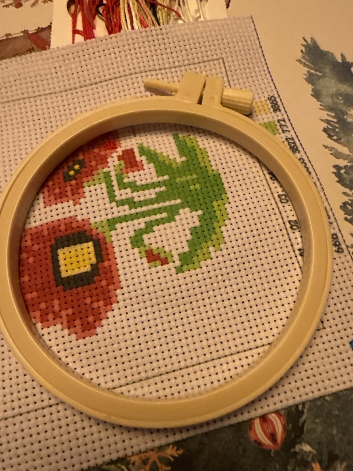 Kraftex Stamped Cross Stitch Kits for Beginners (Flower Theme - 6.75 Inch - 4 Pack with Embroidery Hoop) customer photo 1