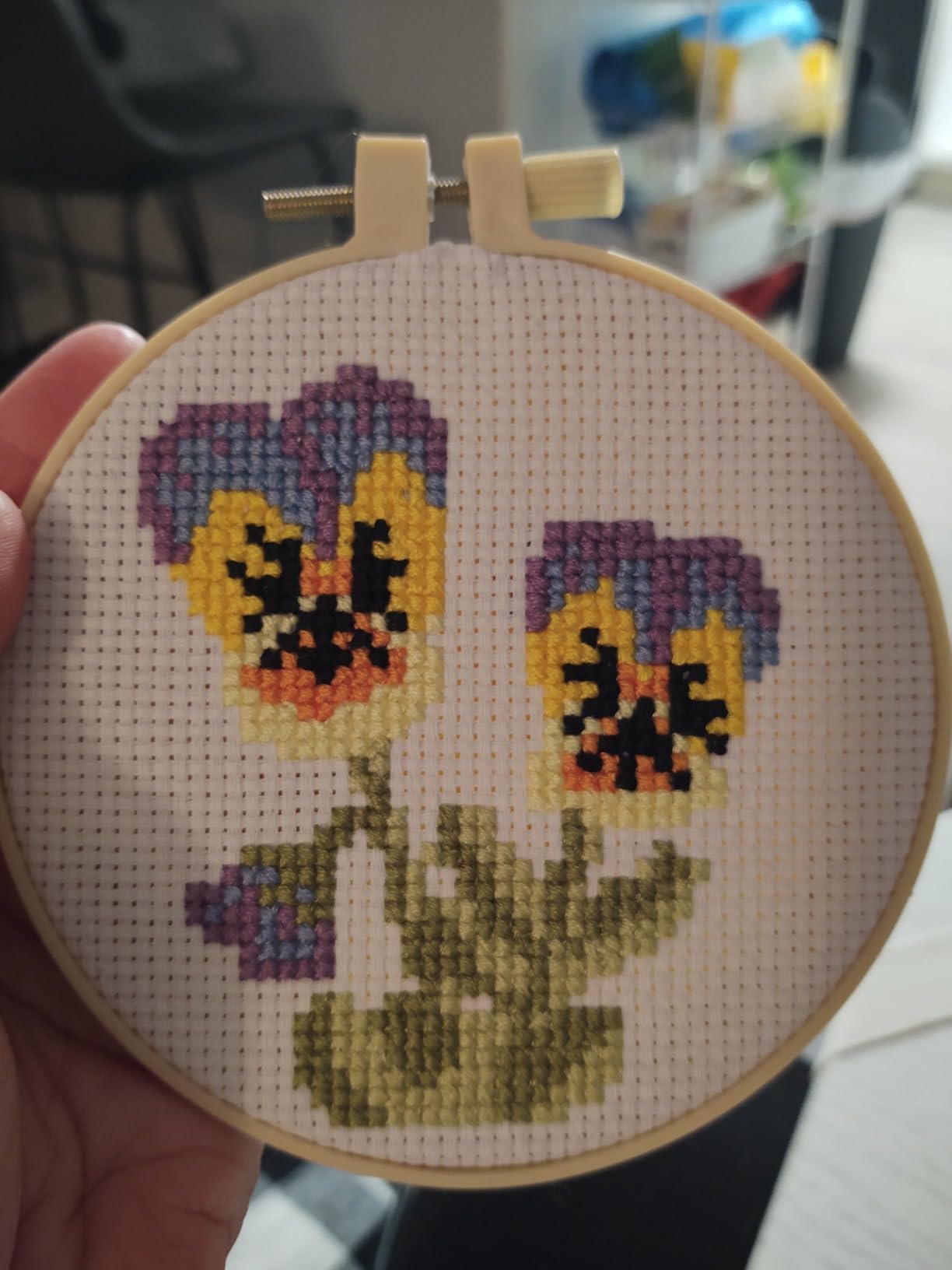 Kraftex Stamped Cross Stitch Kits for Beginners (Flower Theme - 6.75 Inch - 4 Pack with Embroidery Hoop) customer photo 2