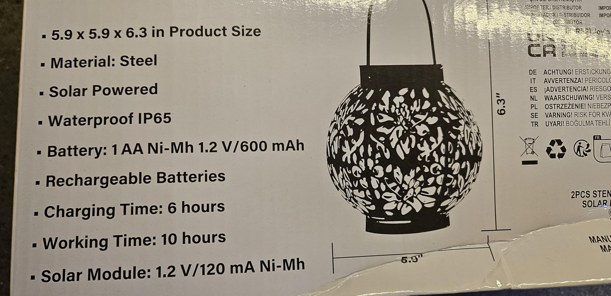 JOIEDOMI 2 Pack Outdoor Solar Hanging Lantern Lights, Waterproof LED Moroccan Lanterns customer photo 2