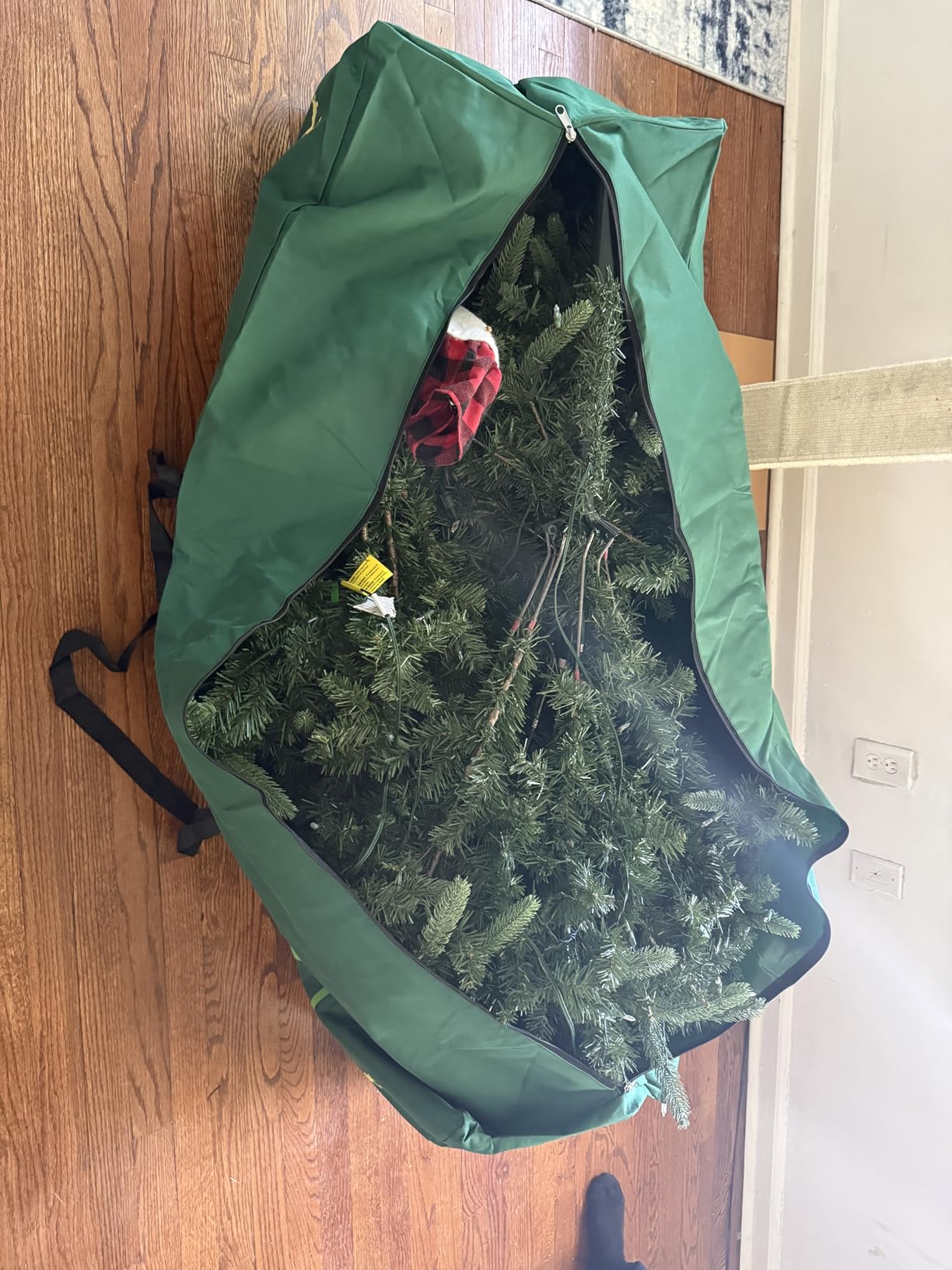 Christmas Tree Storage Bag 10 Ft Artificial Tree 600D Oxford Storage Bag - Waterproof Christmas tree storage bag (68x20x30in) Dual smooth zippers, reinforced handles & label pocket dust/moisture-proof customer photo 1