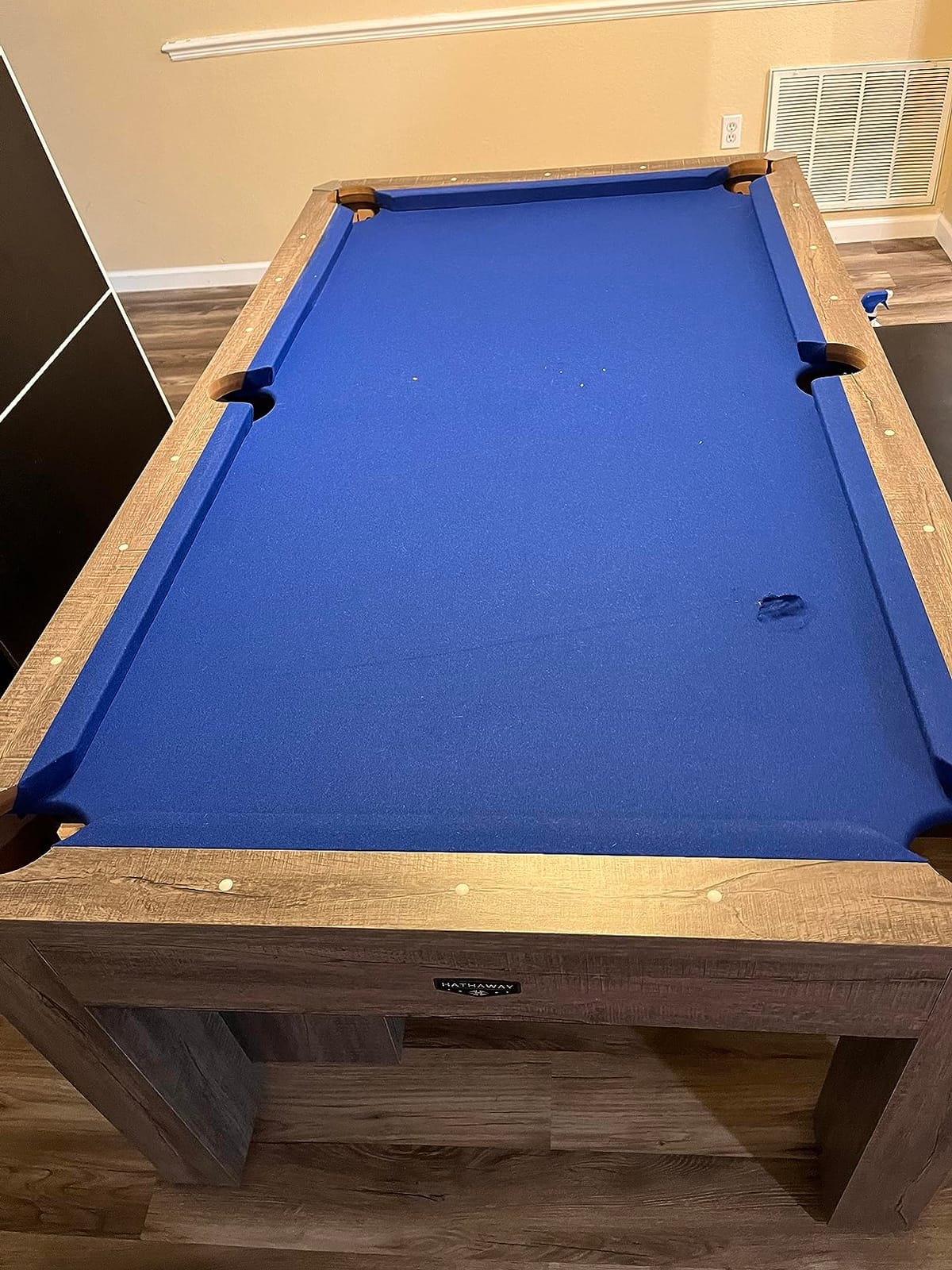 Hathaway Newport 7 Ft Pool Table Combo, 3-in-1 Game Table with Benches, Space-saving design, chrome-plated corners, seats 2 to 3 per bench customer photo 2