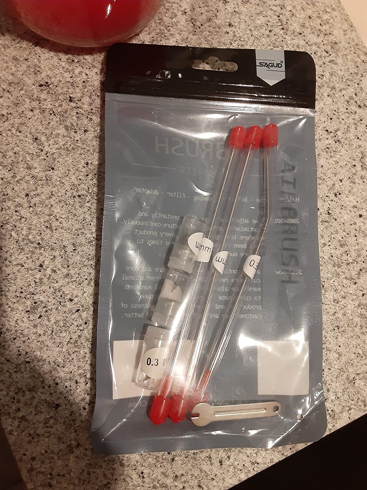 SAGUD Airbrush Nozzle Needle Cap 0.2mm 0.3mm 0.5mm Replacement Accessories Parts with Wrench for Air Brush Spray Gun Kit customer photo 2