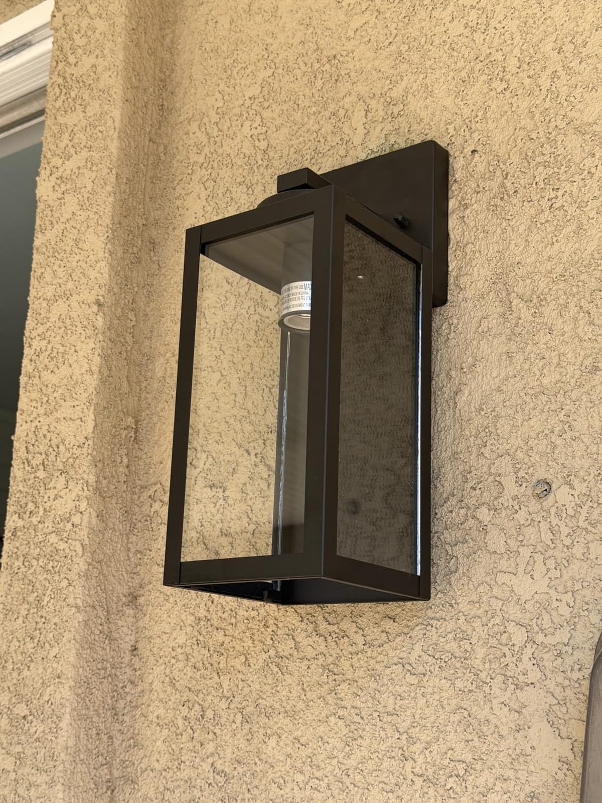 Outdoor Wall Light Fixtures, Exterior Waterproof Wall Lanterns, Porch Sconces Lighting with E26 Sockets & Glass Shades, Modern Matte Black Outside Lights for Patio Front Door Entryway Garage, 2-Pack customer photo 2