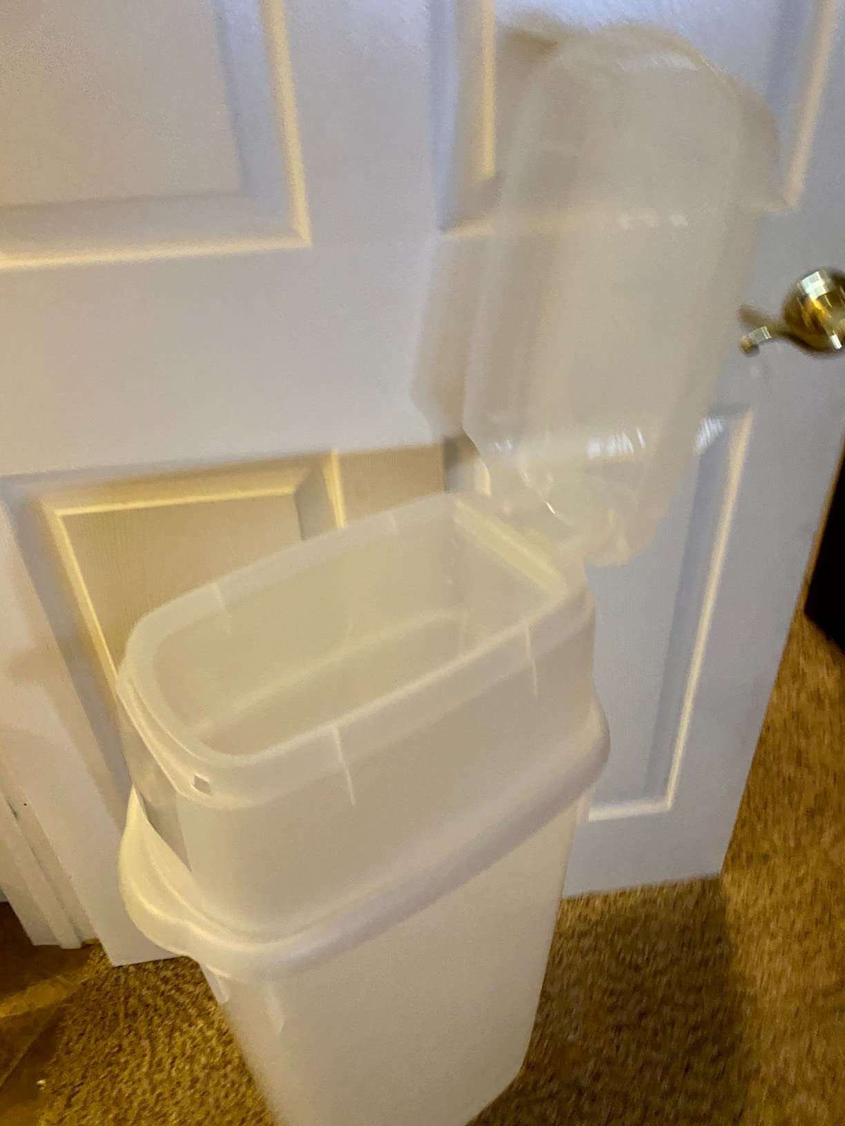 Rubbermaid Wrap N' Craft Plastic Wrapping Paper Organizer Storage Container with Top Ornament Storage Compartment for 20 Standard 30 Inch Rolls, Clear customer photo 1