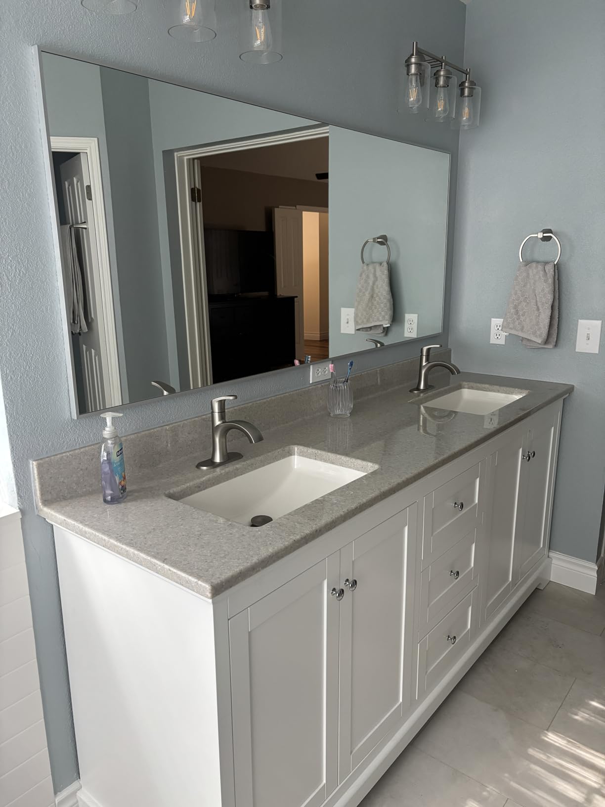 Moen Karis Spot Resist Brushed Nickel One-Handle Single Hole Bathroom Sink Faucet with Optional Deck Plate, 84346SRN customer photo 1