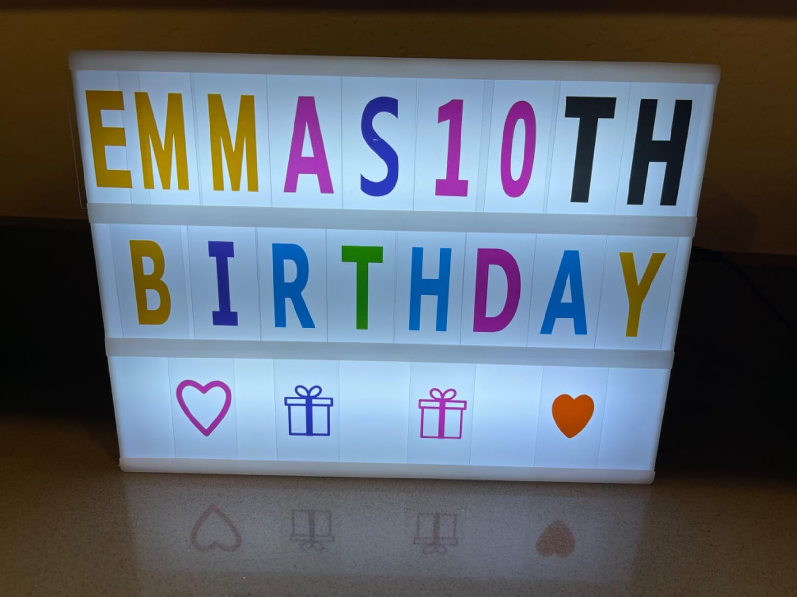Aoutrow Cinema Light Box Personalized Neon Signs, Warm White LEDs Lightbox with Letters, Numbers, Symbols customer photo 2