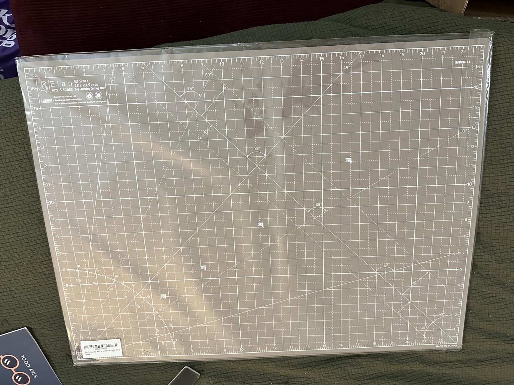 Elan Cutting Mat A3 Black & Taupe, Self Healing Cutting Mat 12x18 Inch, 5-Ply Craft Board Black, Hobby Board for Crafts 12x18 Inch customer photo 2