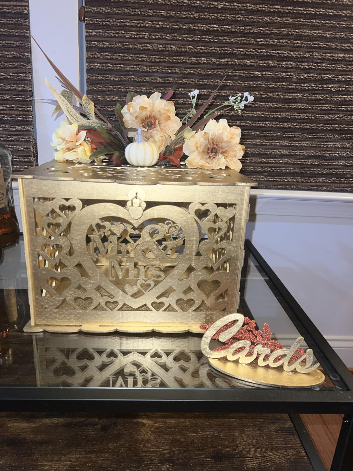 Ywlake Acrylic Wedding Card Box Money Post Gift Box Holder, Clear Card Box Large Letter Envelope Boxes with Lock and Slot customer photo 1