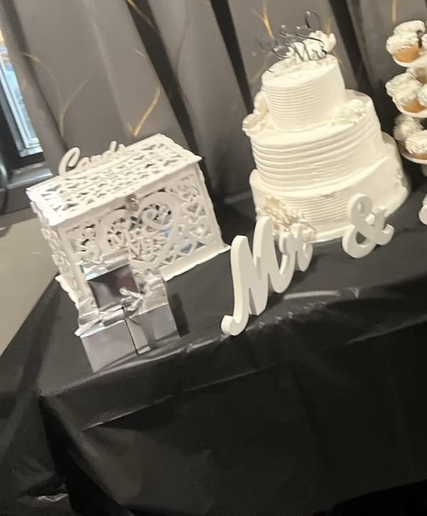 Ywlake Acrylic Wedding Card Box Money Post Gift Box Holder, Clear Card Box Large Letter Envelope Boxes with Lock and Slot customer photo 2