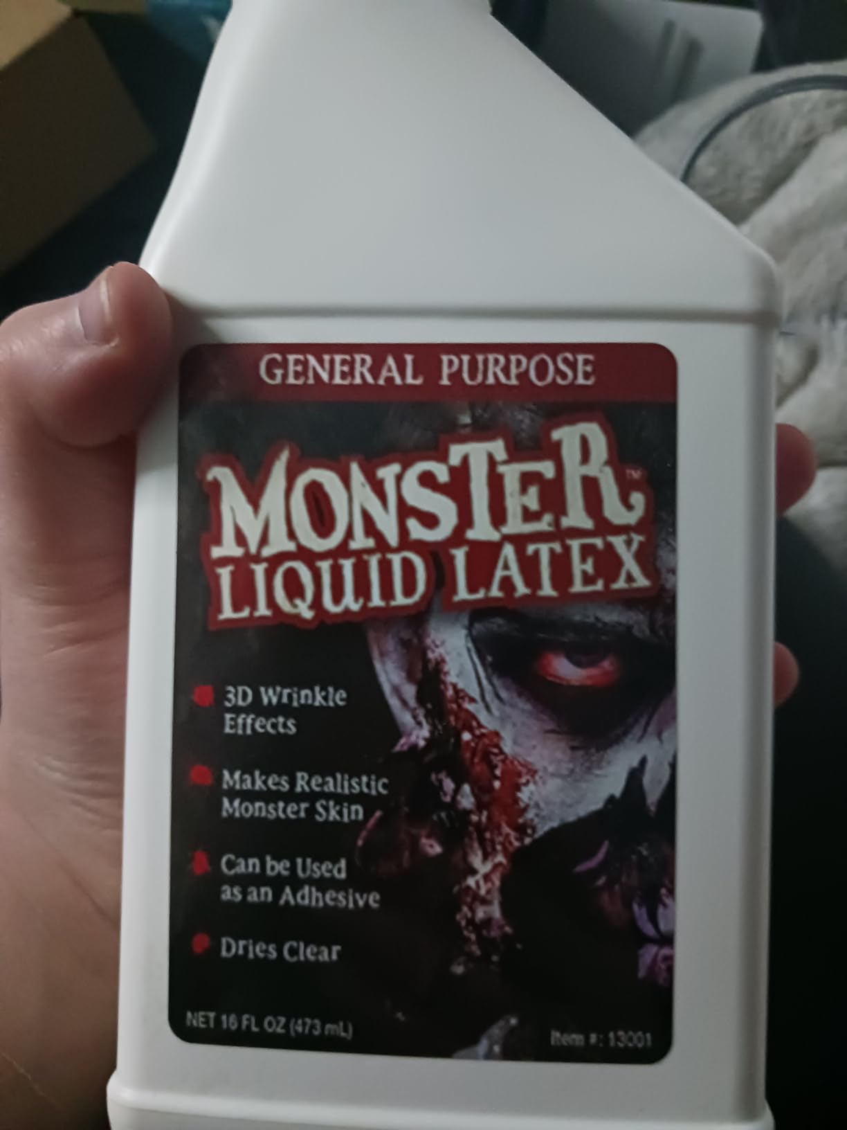 Monster Liquid Latex - Dries CLEAR - Creates Zombie Skin and FX customer photo 1