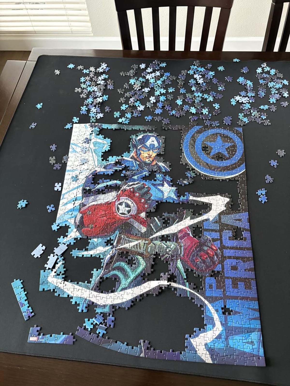 Premium Puzzle Mat - 26 x 47 Inches - Up to 1500 Pieces - Jigsaw Puzzle Roll Up Mat - Non Slip Rubber Bottom - Soft Polyester Surface - with Gift Packaging customer photo 1