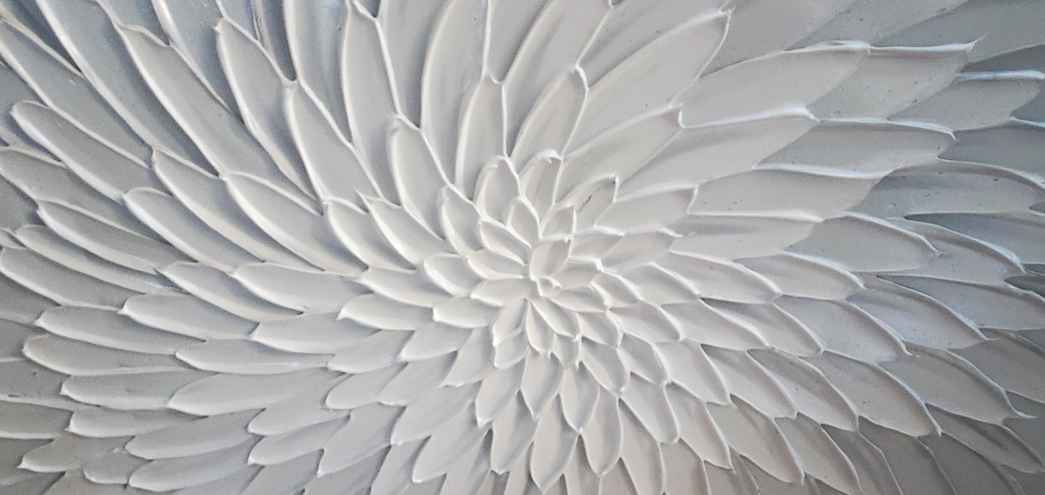 AMEI 30x60in 3D Hand-Painted Dark Grey White Wall Art | Abstract Flower Artwork, Textured Art Wall Decor, Minimalist Style, Wrapped Canvas Oil Painting Ready to Hang customer photo 2