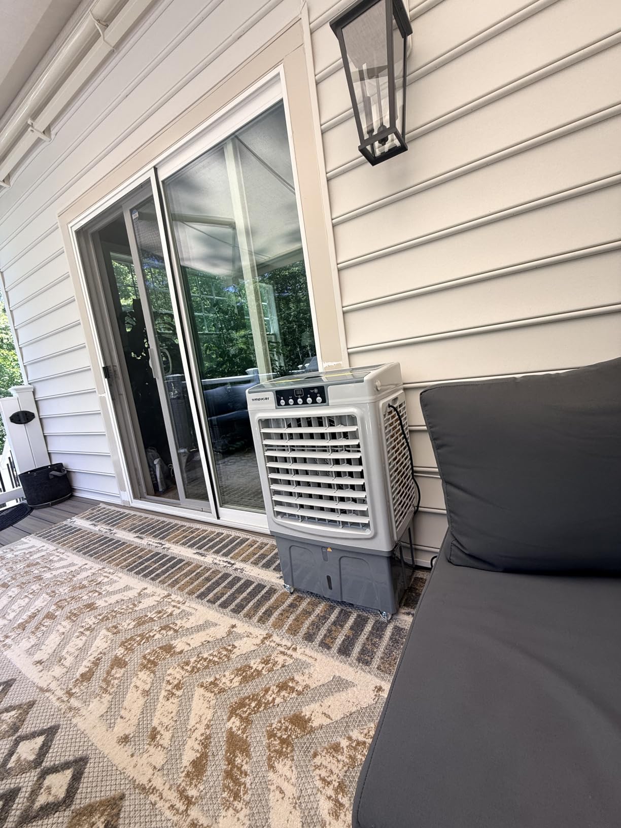 VAGKRI Swamp Cooler, 2100CFM Evaporative Air Cooler with 8 Gal Water Tank | 120°Oscillation Air Cooler with 3 Modes & Wind Speeds, 24H Timer, Auto Fill Cooling Fan for Patio Garage Commercial Use customer photo 2
