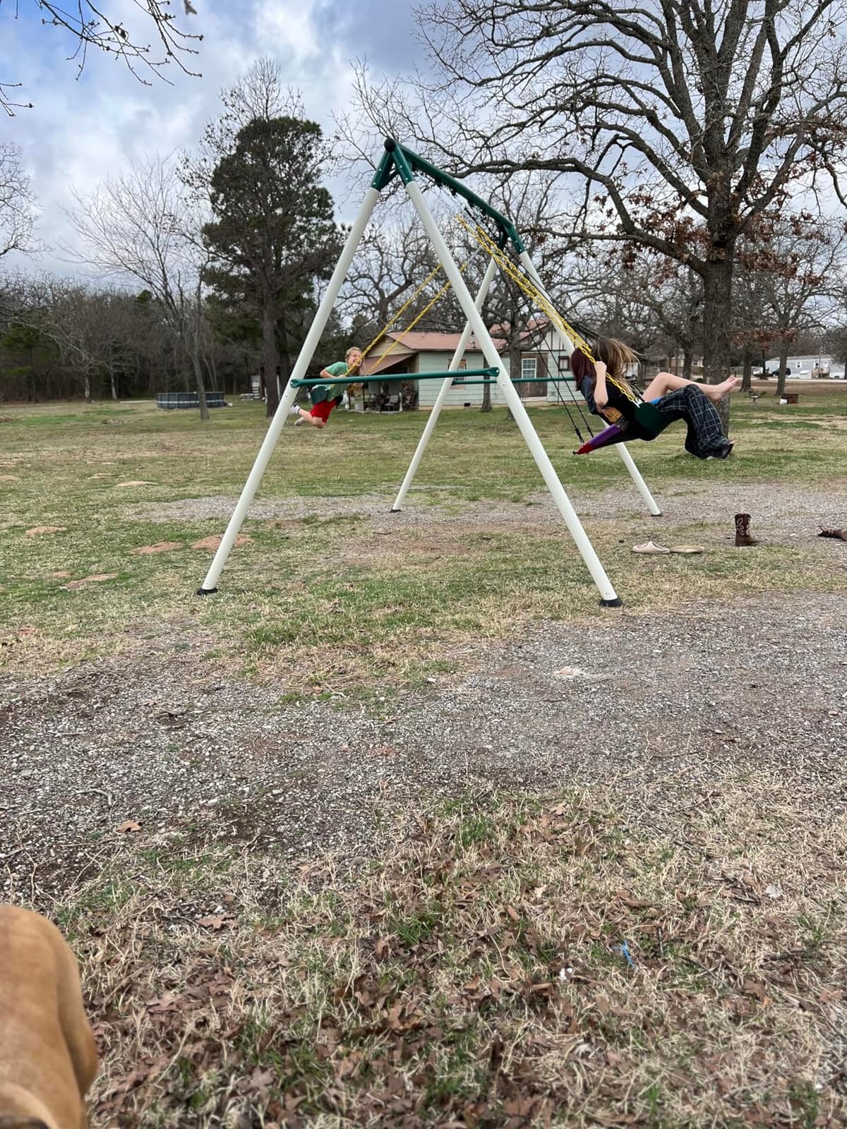 Hapfan 9.5ft Tall Swing Sets for Backyard for Big Kids & Adults (Patented) | 76mm Heavy Duty Metal Stand, 600lbs Capacity, Saucer Swing + 2 Belt Swings, ASTM | CPSC Compliant, Outdoor Swing Set for Family customer photo 2
