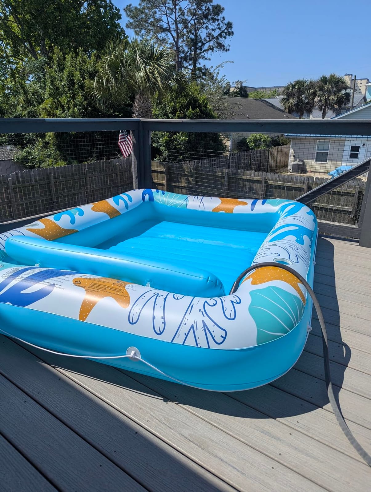 Inflatable Tanning Pool Lounger Float - Jasonwell 4 in 1 Sun Tan Tub Sunbathing Pool Lounge Raft Floatie Toys Water Filled Tanning Bed Mat Pad for Adult Blow Up Kiddie Pool Kids Ball Pit Pool (L) customer photo 2