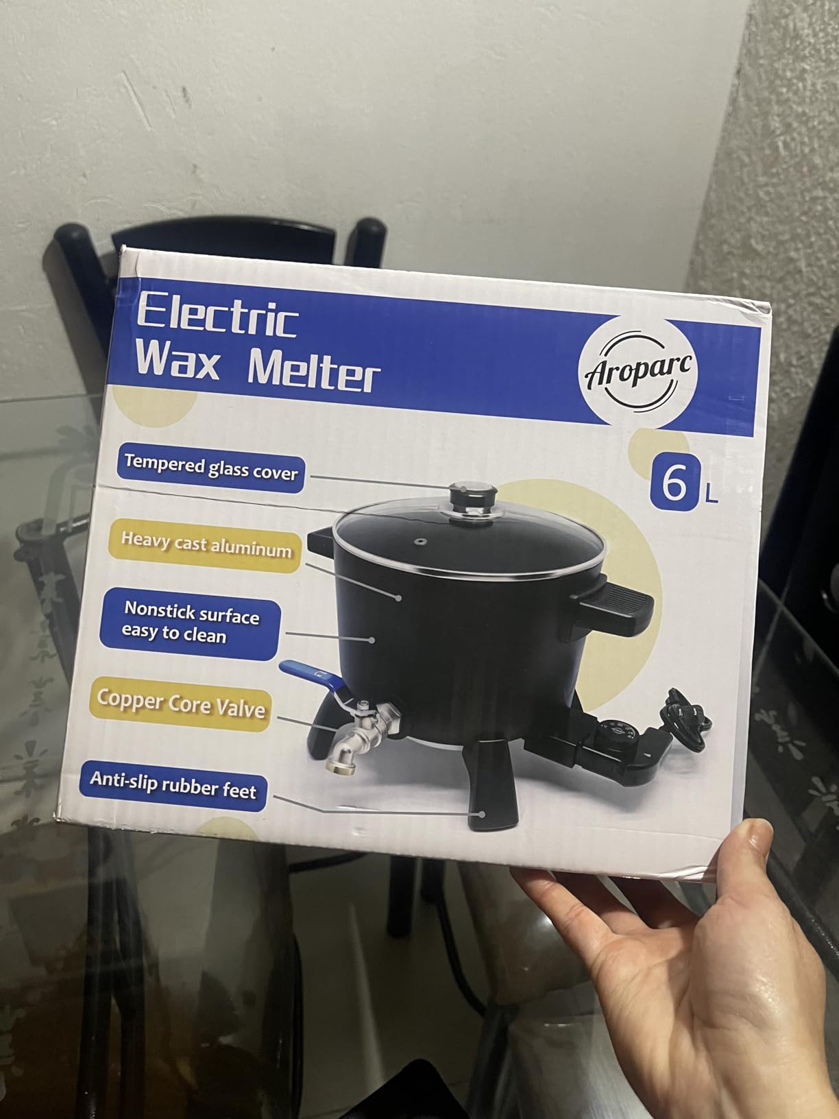 Wax Melter for Candle Making, 11Lbs (6Qts) Candle Wax Melting Pot | High-flow spout, Classic and durable, Non-stick, Free temperature setting, Long-lasting build customer photo 1