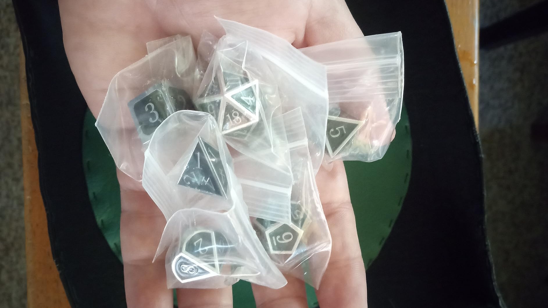 Haxtec Metal DND Dice Set, 7 Pcs Bloodstained Polyhedral Dice for RPG | Blood D&D Dice with Leather Bag, Heavy Metallic, Halloween Dice, TTRPG Gifts customer photo 2